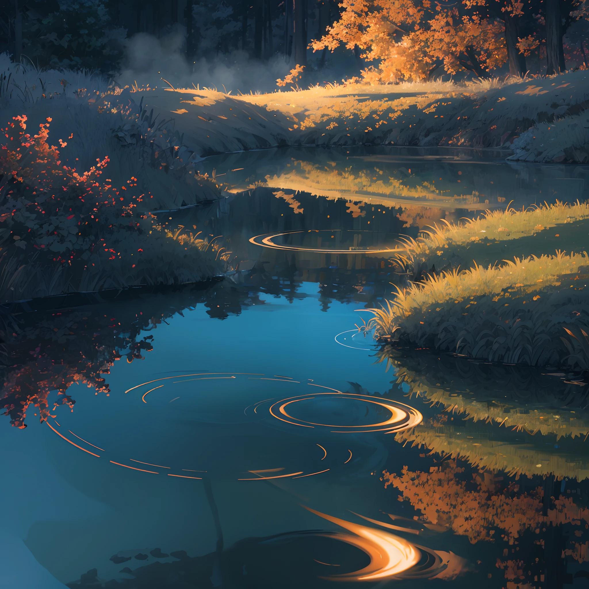 No Man, Hot Springs, Heat, Water Vapor, Night (Illustration: 1.0), Epic Composition, Realistic Lighting, HD Details, Masterpiece, Best Quality, (Very Detailed CG Unified 8k Wallpaper)