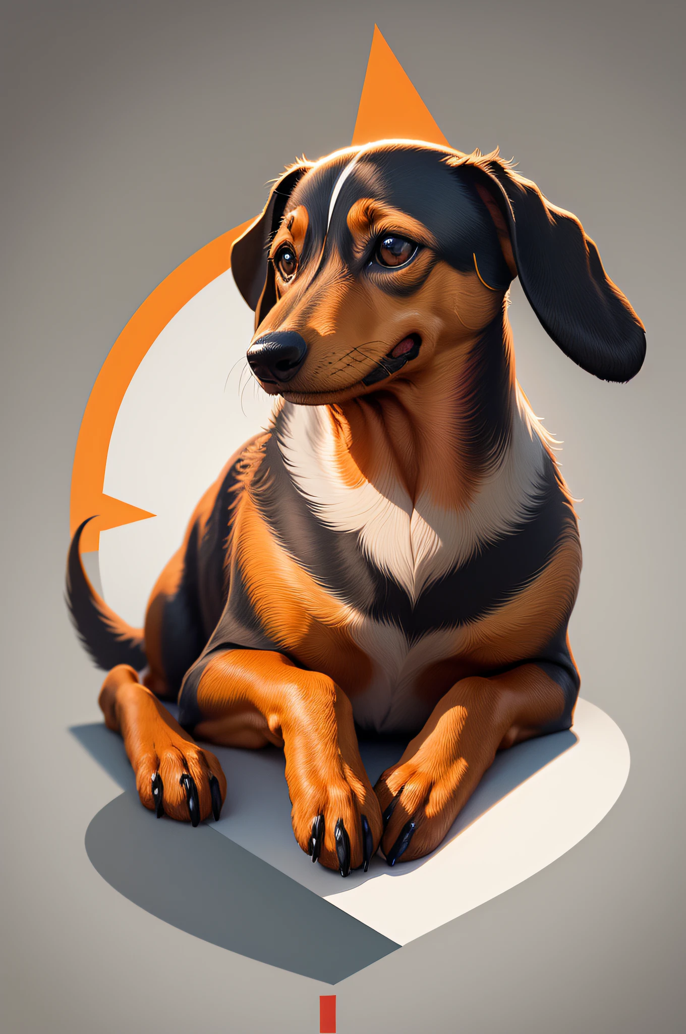 Logotipo com escrita de Dachshund, logotipo de arte de linha, fundo preto e branco, caramelo brilhante, minimal and solid, solid vector — Dachshund
