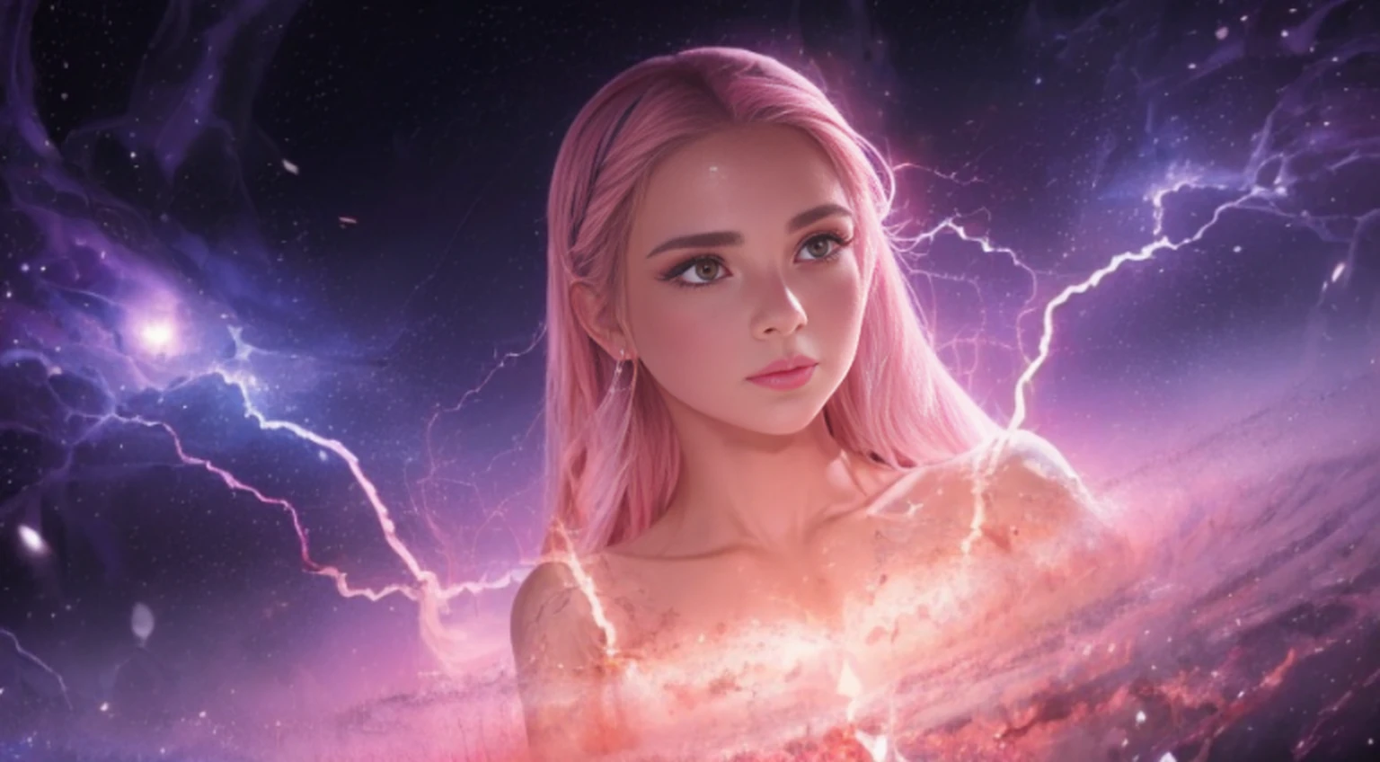 A woman in a light pink dress standing in a cherry forest, Artgerm, paisagem realista, Artgerm detalhado, olhos perfeitos, rosto perfeito, Ultra Detalhado, tiro de corpo inteiro, (Skindentation: 1.5), realista, realista, (obra-prima: 1.5), arte conceitual, detalhes intrincados, altamente detalhado, realista, octane rendering, 8K, motor irreal, dinamic pose, melhor qualidade, alta resolução, (rosto realista: 1.1), (hiper-realismo: 1.1) , ((full_body)), olhos perfeitos, (pele brilhante: 1.2), ((penteado))), ((perfect hands))), (fundo muito detalhado), ((dynamic background), ((lightning), (lightning), ((1girl)), Vestindo um manto, (((Manto de fluxo))), ((Olhos detalhados, Olhos de alta qualidade, Rosto de alta qualidade)), vestido rosa claro extremamente complexos, magical robes), casting lightning, eletricidade, spinning flame, radiation, spark, smoke, magia, (dramatic), epic, campo de batalha, profundidade de campo, bokeh, 4k, gotica, cinzas, particules.