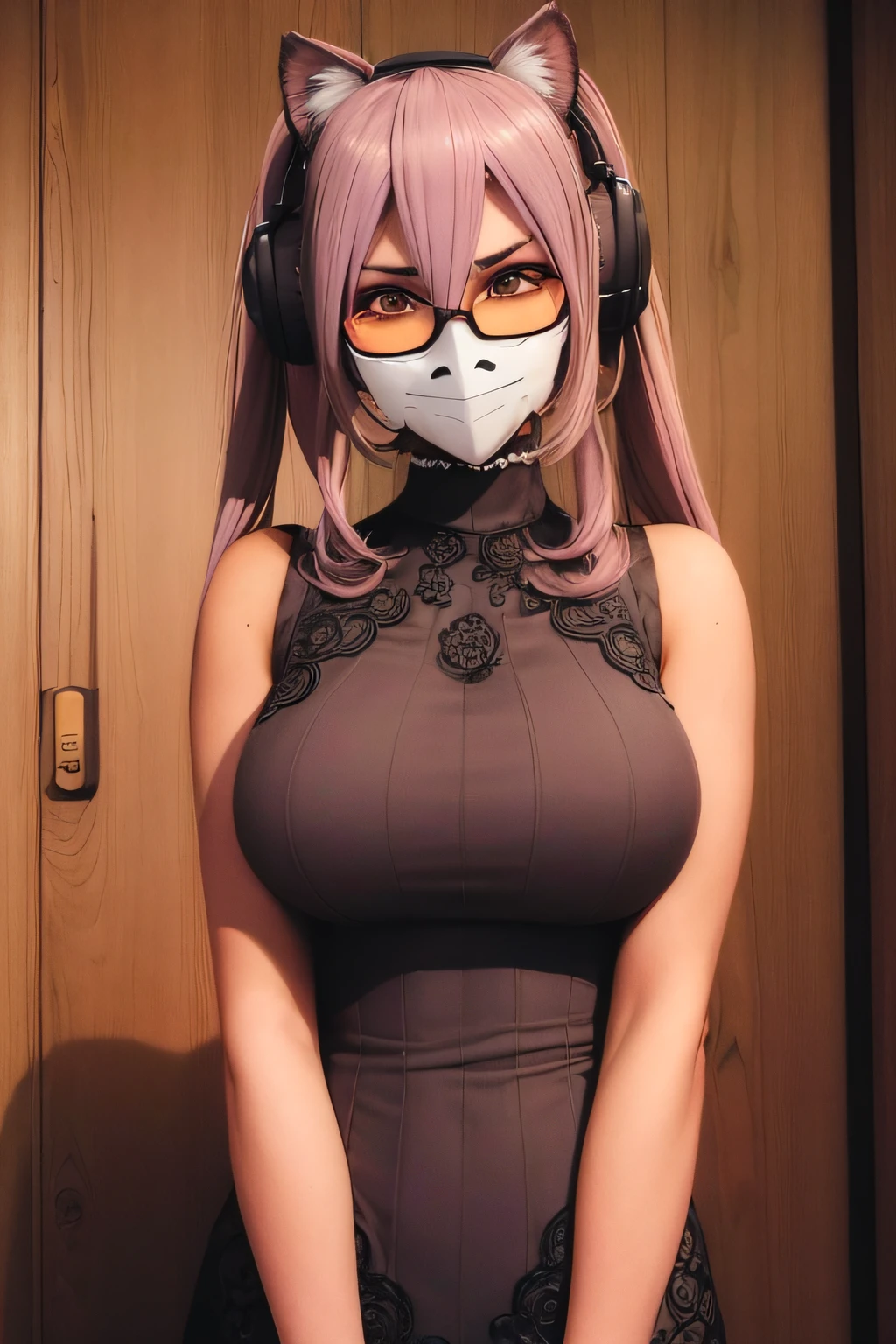 Lynx with lingerie mask 