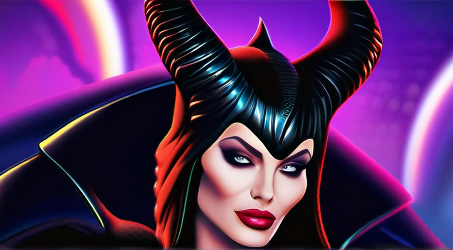 Angelina Jolie as Malevolent: Imagine Angelina Jolie's striking presence as the iconic Disney villain Maleficent, reimaginado como um personagem animado. With its dark magic and commanding presence, Maleficent weaves her intricate schemes and confronts the forces of good with her awe-inspiring powers.