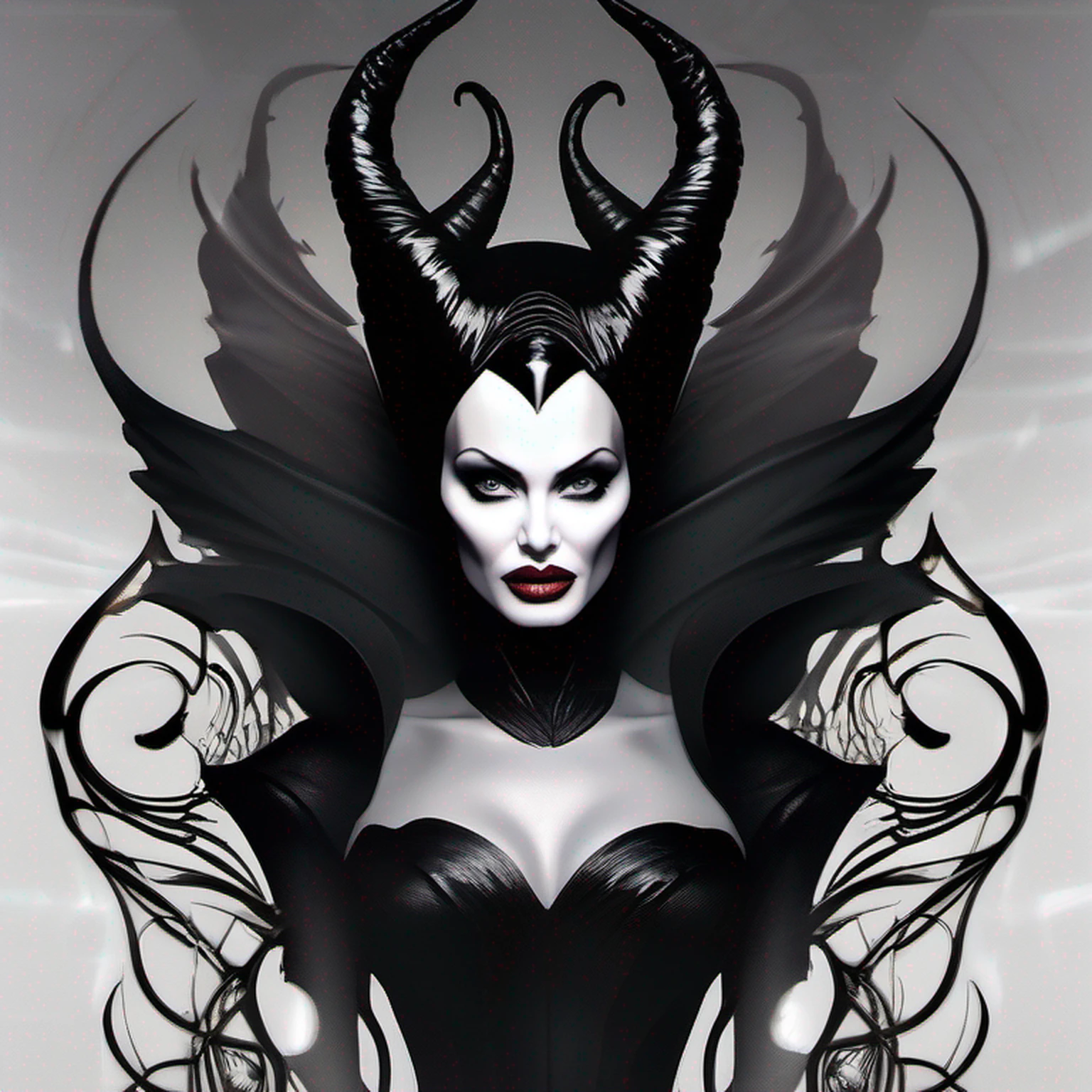 Angelina Jolie as Malevolent: Imagine Angelina Jolie's striking presence as the iconic Disney villain Maleficent, reimaginado como um personagem animado. With its dark magic and commanding presence, Maleficent weaves her intricate schemes and confronts the forces of good with her awe-inspiring powers.