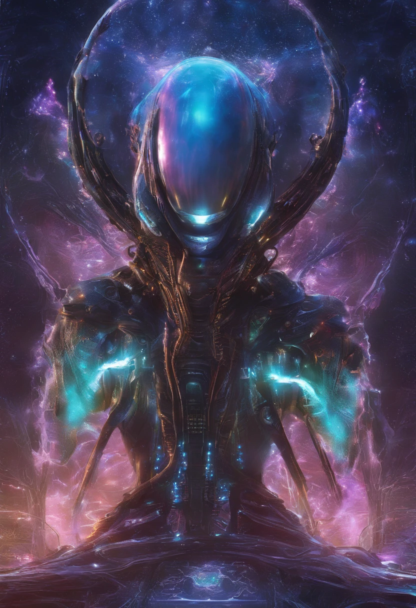 fantchar,translucent ethereal alien,delicate features,science fiction setting,sparkling from within,sparks and lights,moonlight,close-up,realistic,highly detailed,intricate,soft glow,extraterrestrial beauty,otherworldly charm,luminous aura,colorful nebula backdrop,futuristic environment,cosmic energy