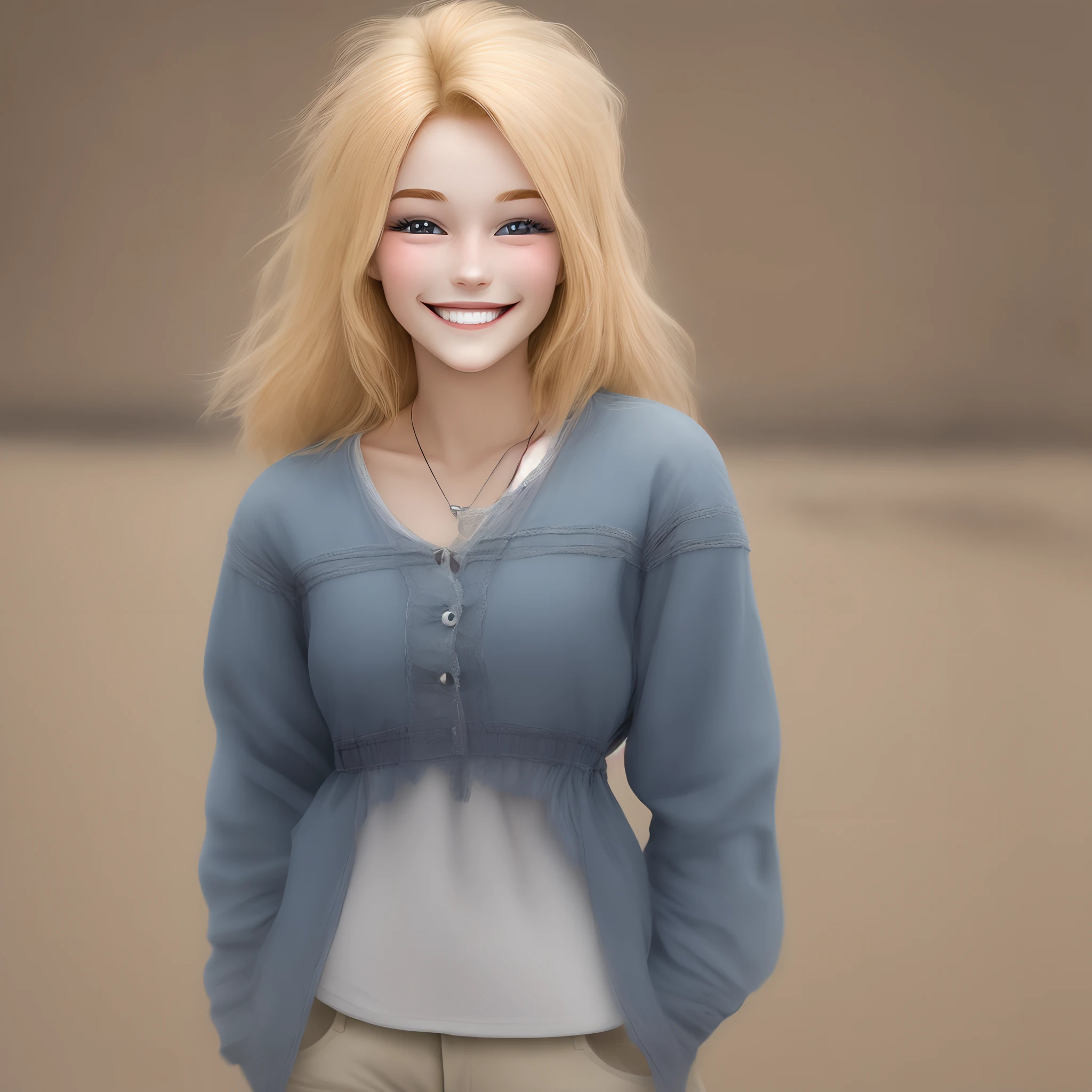 Jeune de 24 ans blonde sourire naturel