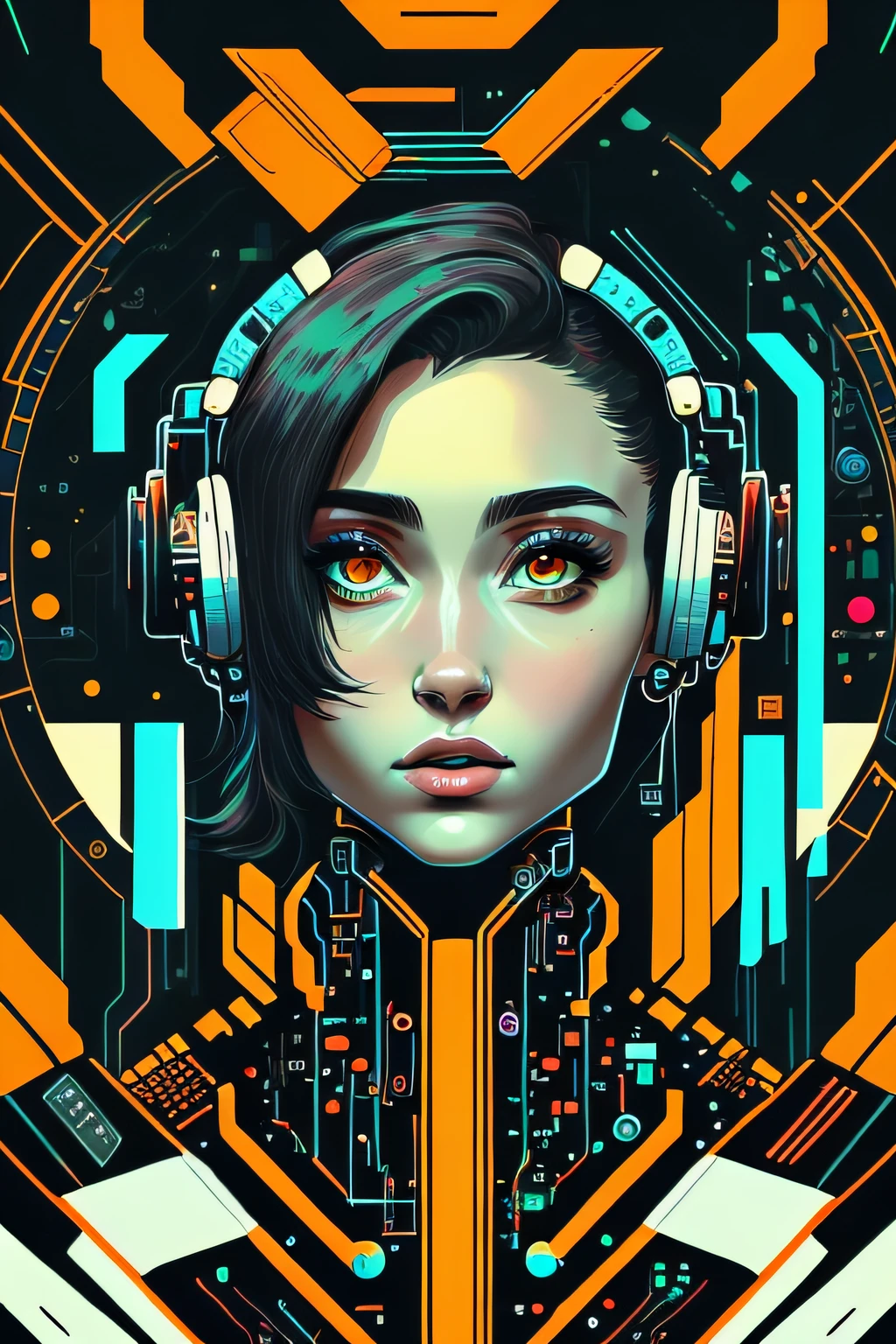 (masterpiece, 4k, ultra detailed, raw photo: 1.2), illustration,
(Ariana Grande:1), (full body) (detailed face)
(electronic drone background 1.4),
(symmetry: 1.2),
(Years 80:1.4),
(retro-futuristic:1.4),
(minimalism:1.4),
(clean:1.4),
(flat_color:1.4),
(cyberpunk:1.4),
CCDDA Artstyle
