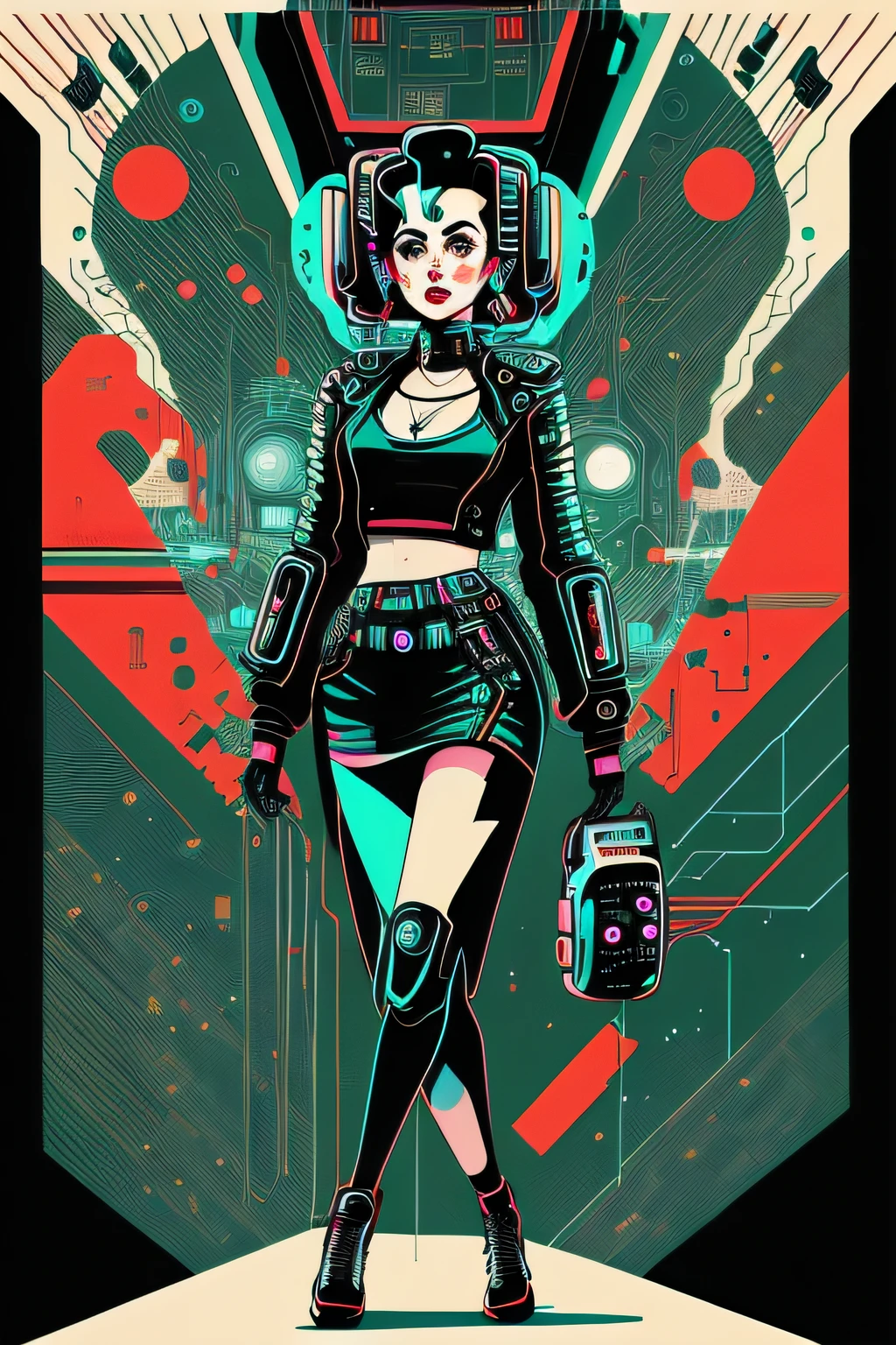 (masterpiece, 4k, ultra detailed, raw photo: 1.2), illustration,
(Elizabeth Taylor:1), (full body) (detailed face)
(electronic drone background 1.4),
(symmetry: 1.2),
(Years 80:1.4),
(retro-futuristic:1.4),
(minimalism:1.4),
(clean:1.4),
(flat_color:1.4),
(cyberpunk:1.4),
CCDDA Artstyle