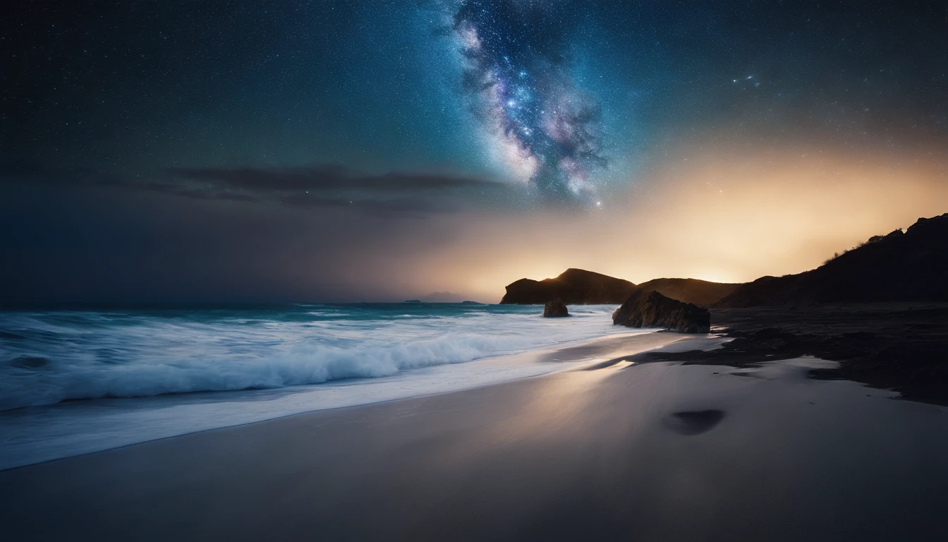 huge planet, the night, hight resolution、Impressive Milky Way:1.9、sand beach、Vast blue ocean、Blue Waves、Blue glacier、lightning bolt:1.9、Protoplanets、pure beauty