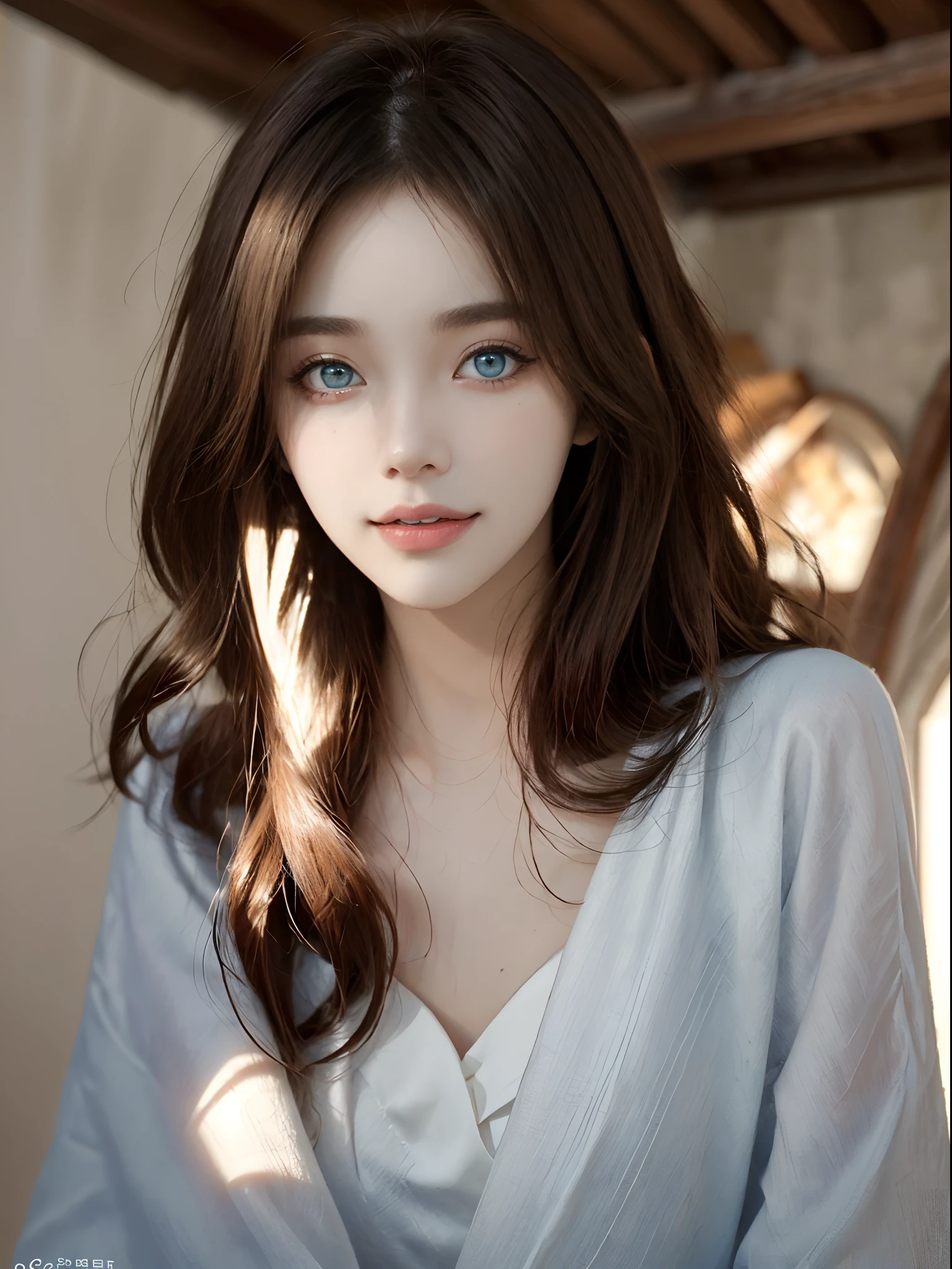 ((4K works))、​masterpiece、(top-quality)、1 beutiful girl、Slim body、tall、((Princess Dress Fashion))、(Detailed beautiful eyes)、Shot in the castle where the princess lives、((Face similar to Carly Rae Jepsen))、((Long boyish red hair))、((Smaller face))、((Neutral face))、((Bright blue eyes))、((American adult women))、((Adult female 26 years old))、((cool lady))、((Like a celebrity))、((Like a princess))、((Smiling expression))、((Korean Makeup))、((elongated and sharp eyes))、((boyish))、((A Princess))、((Photograph her from afar))、((Shot diagonally from the side))、Professional Photos