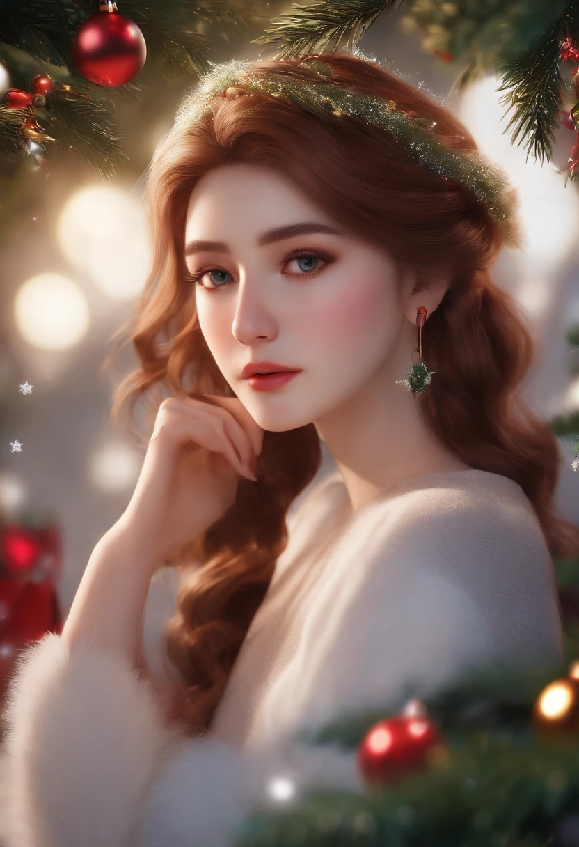 (the Extremely Detailed CG Unity 8K Wallpapers),(masutepiece), (Best Quality), (Ultra-detailed), (Best Illustration),(Best Shadow), (Sharp eyeliner, eyeshadows, Detailed eyes:1.1),, ,BREAK, (NTW20 Christmas:1.2),,