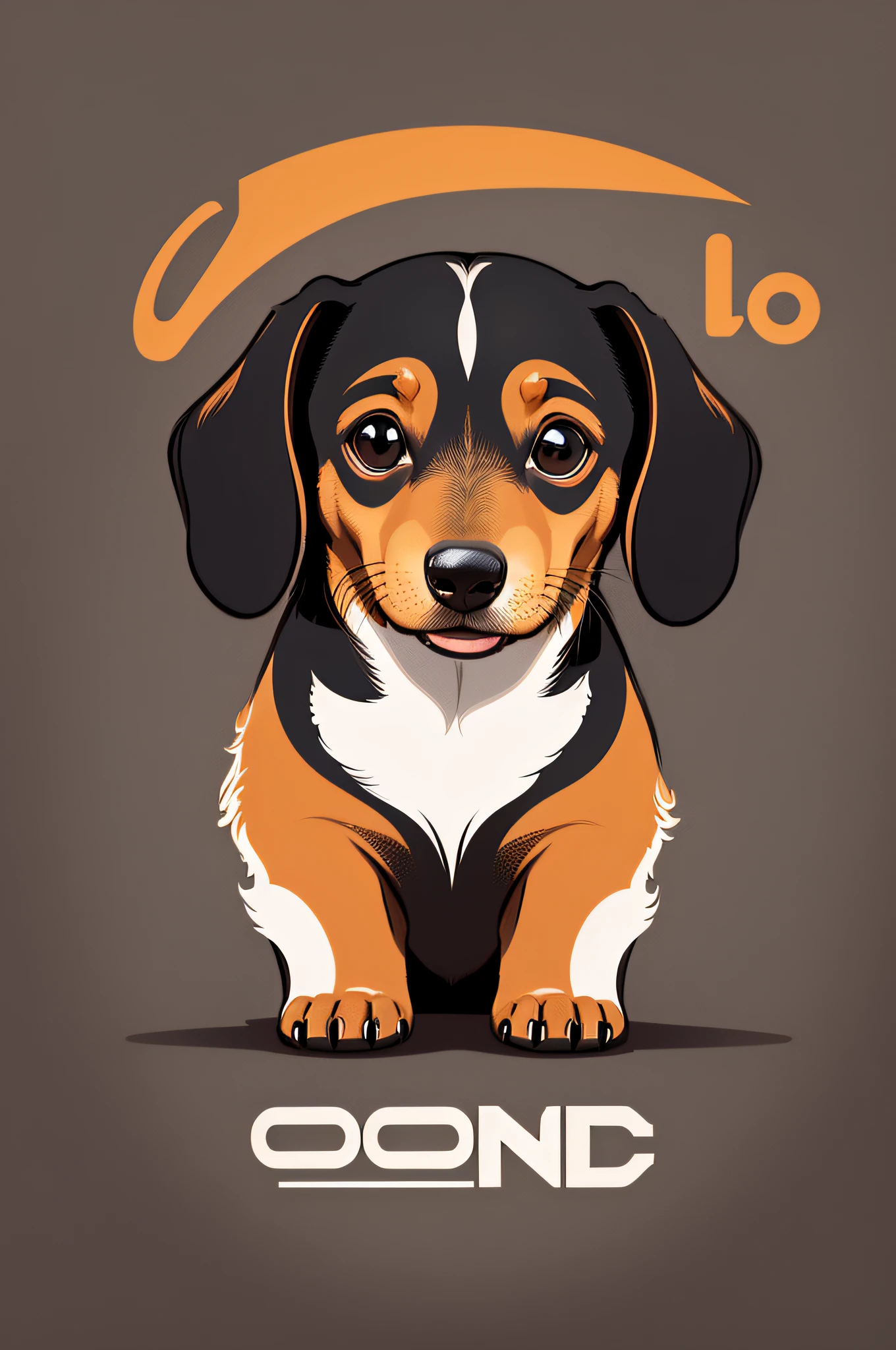 Logotipo com escrita de Dachshund, logotipo de arte de linha, fundo preto e branco, caramelo brilhante, minimal and solid, solid vector — Dachshund