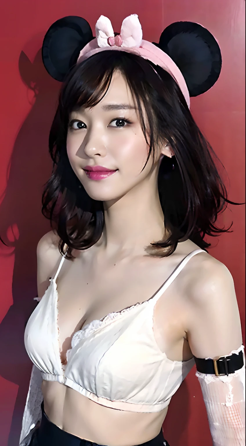 8k, Tabletop, RAW Photos, highest quality, Realistic, Highly detailed CG Unity 8k wallpaper, Depth of written boundary, Cinematic Light, Lens flare, Ray Tracing, (Very beautiful face, Beautiful Lips, Beautiful Eyes), Exquisitely detailed face, ((Highly detailed skin)) One Girl, In the Dark, Deep Shadow, Cute Korean Girl, K-Pop Idols, 1 girl, (Very slim and slender fit muscular body:1.3), ((View your viewers)),(Big smile:1.3), (Fashion City Night, Dark Night, (Neon Signs), (Blurred Background), Fashion Street Night),(No people in the background:1.3), hose, Clear Eyes, walking, (Pale skin), (Big eyes), Look forward, (Brown Hair), (Full Body Shot), ((Silk hot pink color dress:1.3)), ((Tight Fit Dress:1.3)), ((Lace dress)), (View your viewers:1.3) Open chest, Very slim, Medium chest, focusing, In front of eyebrows,(Tight Dress:1.3), Thin thighs, ((Sitting at a desk)),((The cleavisible:1.3)),((Images taken at an oblique angle from above:1.3))