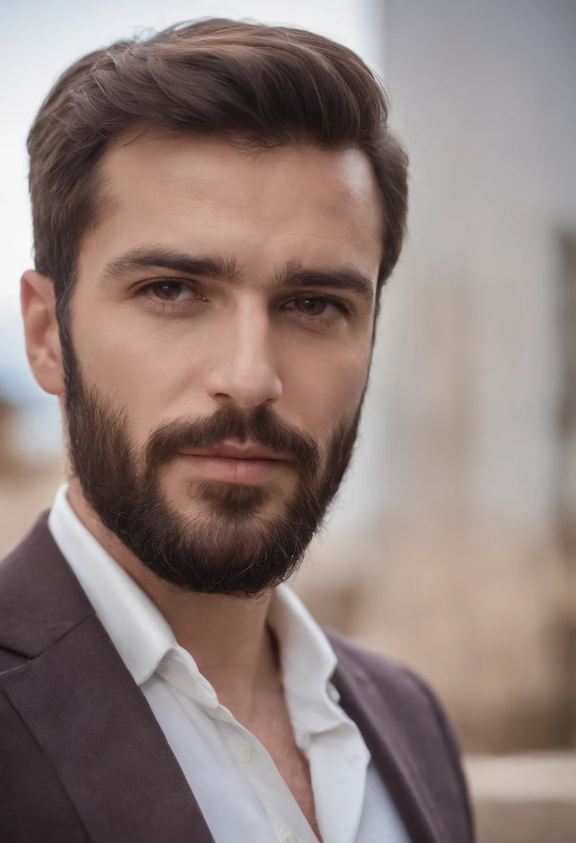 Fullard man with beard and blazer looking into the camera, homem muito atraente com barba, cinematic headshot portrait, barba marrom grossa, barba cuidada, barba marrom, homem bonito barbudo, barba marrom curta, Barba de cor clara, antony starr, barba grisalha, homem com barba, homem barbudo, barba marrom desgrenhada, barba arrumada, barba grande, barba grossa