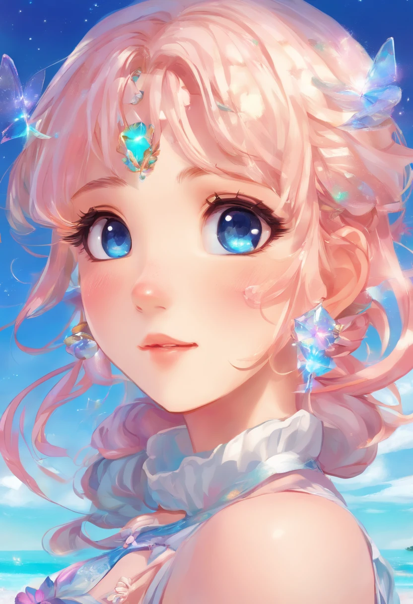 Blue skies, natta, As estrelas, magic realism, Depth-of-fie, immersion, dream, desire big breasts, magic realism, hemisphere, 8K,