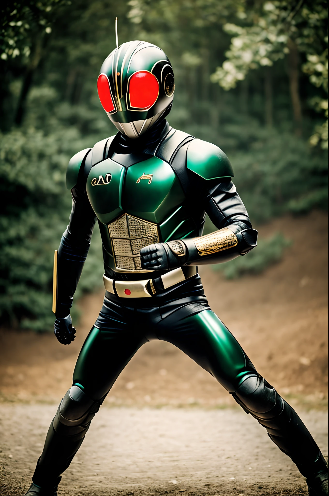 Kamen_Rider_Black_RX, cinematic, (intricate:1.4), dynamic pose, high quality, intricate details, low contrast, (best quality:1.33), (masterpiece:1.42),(detailed:1.15),Dappled Light, analog style, cinematic light, side lighting, best shadow, RAW, (Dutch angle:1.1), photoshoot of 1boy, helmet, tokusatsu, armor, solo, ((upper body)), glowing eyes, red eyes, glowing