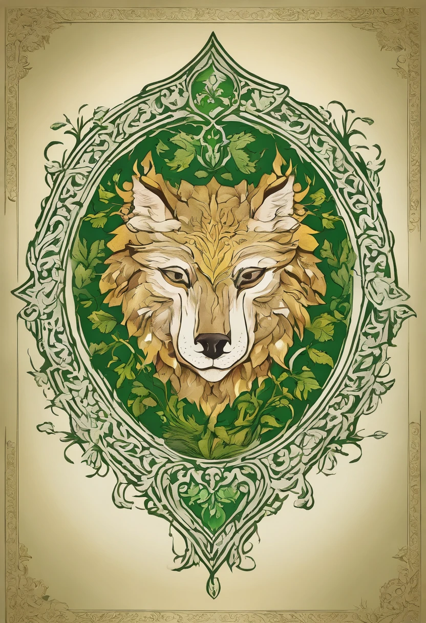 Shield: The shield itself has a deep green background, symbolizing the exuberance and vitality of nature. In the center of the shield is a stylized image of the sun rising over a mountainous horizon, representing the Greenleaf family's connection to sunlight and nature. The sun's rays extend outward, radiating heat and light, symbolizing Aurora's solar powers.
Ornamentation: Above the shield, there is a knight's helmet, indicating nobility and protection. Protruding from the sides of the helmet are green cloaks that flutter in the wind, adorned with patterns of leaves and flowers. This further highlights the family's connection with nature.
Support: To the left and right of the shield are two stylized animals: a wolf and an owl. The wolf represents courage and determination, qualities that Aurora demonstrated on her journey to protect nature. The owl symbolizes wisdom and knowledge, reflecting the family's commitment to learning and understanding magic.
Motto: Below the shield, a Latin motto reads "Lumen Naturae Custodiamus" which means "Guardians of the Light of Nature". This motto highlights the Greenleaf family's mission and responsibility to protect and preserve the light and harmony of nature.
Colors: The predominant colors in the coat of arms are deep green and bright gold. Green represents nature and vitality, while gold represents the sun and light.