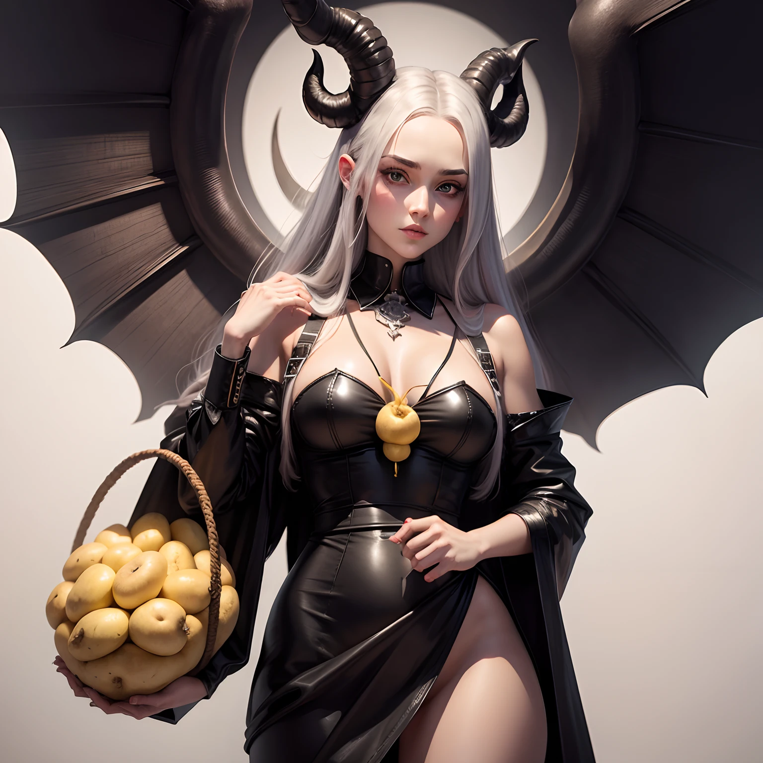 Baphomet holding a big potato