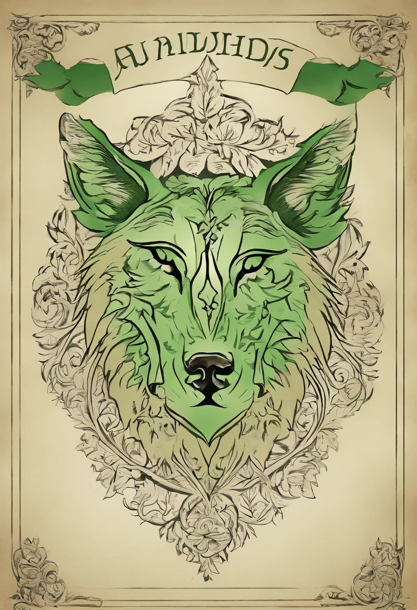 Shield: The shield itself has a deep green background, symbolizing the exuberance and vitality of nature. In the center of the shield is a stylized image of the sun rising over a mountainous horizon, representing the Greenleaf family's connection to sunlight and nature. The sun's rays extend outward, radiating heat and light, symbolizing Aurora's solar powers.
Ornamentation: Above the shield, there is a knight's helmet, indicating nobility and protection. Protruding from the sides of the helmet are green cloaks that flutter in the wind, adorned with patterns of leaves and flowers. This further highlights the family's connection with nature.
Support: To the left and right of the shield are two stylized animals: a wolf and an owl. The wolf represents courage and determination, qualities that Aurora demonstrated on her journey to protect nature. The owl symbolizes wisdom and knowledge, reflecting the family's commitment to learning and understanding magic.
Motto: Below the shield, a Latin motto reads "Lumen Naturae Custodiamus" which means "Guardians of the Light of Nature". This motto highlights the Greenleaf family's mission and responsibility to protect and preserve the light and harmony of nature.
Colors: The predominant colors in the coat of arms are deep green and bright gold. Green represents nature and vitality, while gold represents the sun and light.