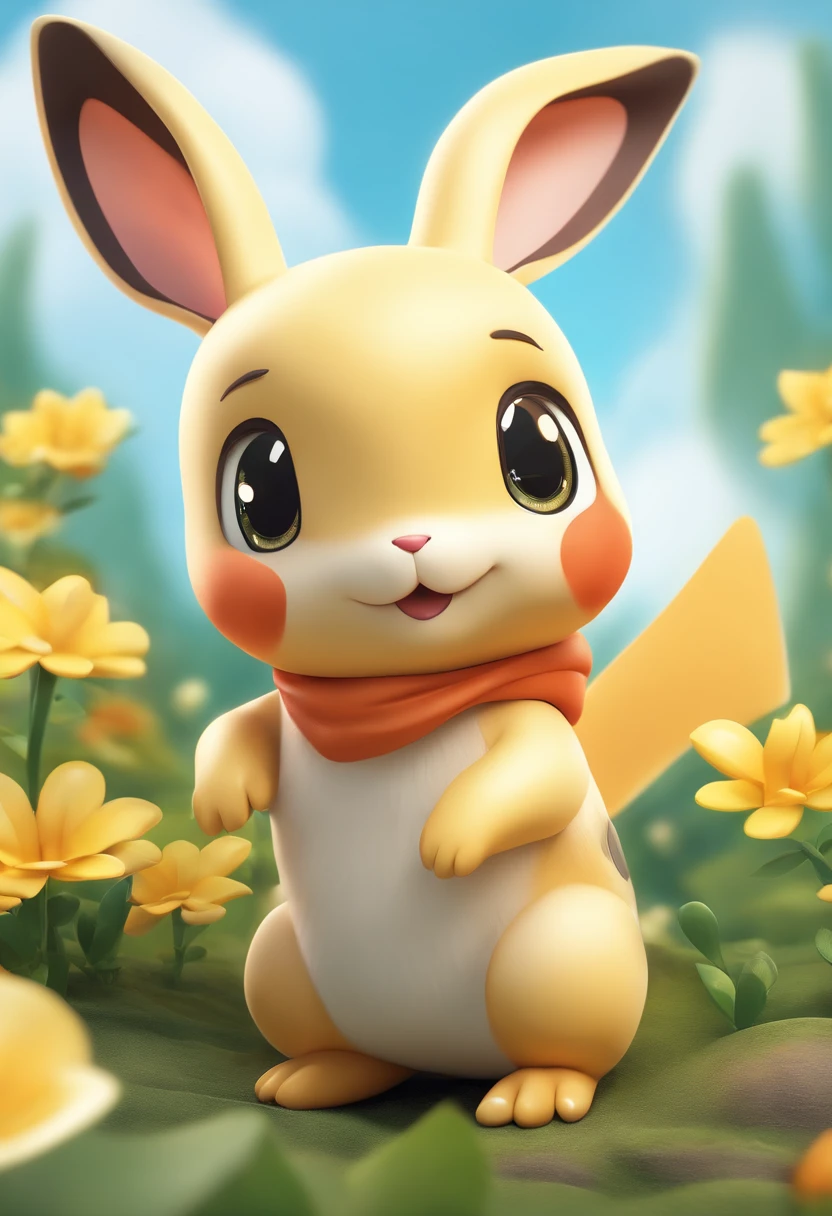 ofo Little Pokemon Super Real Anime Rabbit, Chibi, Adorable and cute, Logo Design, cartoon, cinematic lighting effect, Charming, 3D vector art, Cute and quirky, Fantasy Art, Bokeh, handdraw, Digital Painting, Soft lighting, Isometric style, 4K resolution, photo realistic render, Highly detailed clean vector image, photo-realistic Masterpiece, Professional Photography, simple space backdrop, Flat white background, Vivid isometric vector
