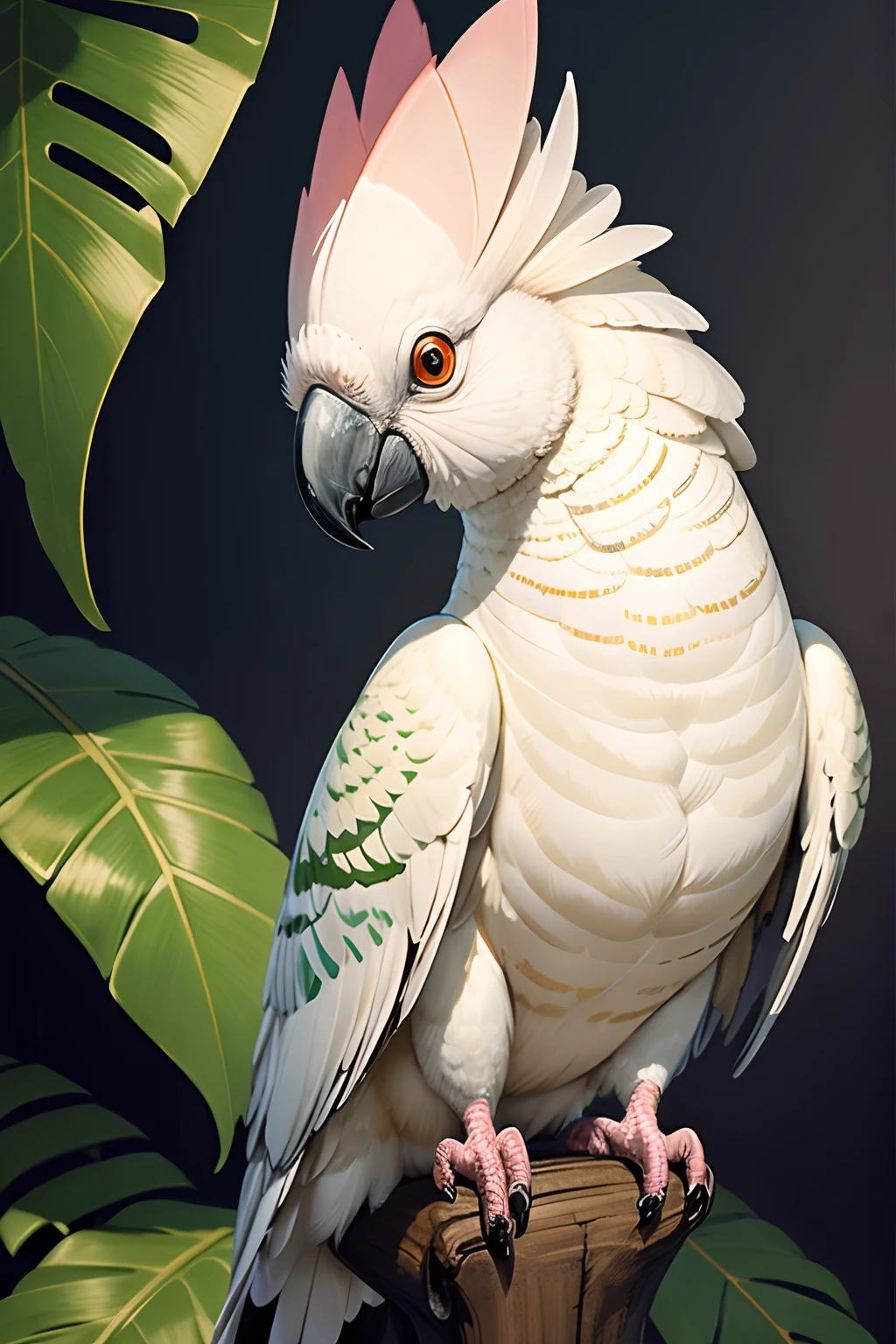 Australian dot art painting of a sulpher crested cockatoo