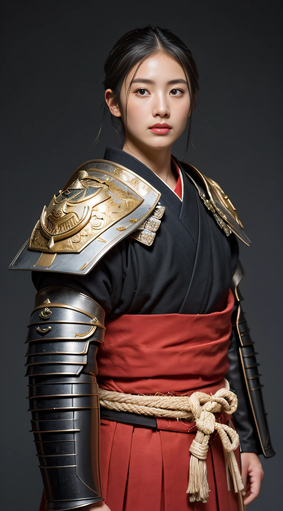 (((32k,high detal,high-detail、masterpiece,Attention to detail,full body Esbian,独奏,1teens girl))),Raw photo & realistic atmosphere,beautiful dark blue eyes,Detailed mouth,Detailed eyebrows,Shine in every detail,Eyes drawn in detail、Very beautiful eyes with azure eyes,Detailed lips、Infinite reality, ,Brave samurai of the Sengoku period, Smooth body17 old beautiful girl,Samurai of the Sengoku period of Japan,the whole body is wet,Red water dripping,with a flushed face,Tremendously beautiful17-year Sengoku samurai beauty girl,(youthfulness,Sharp eyes,Serious beautiful look,Armor samurai of the Sengoku period,Sengoku armor,Armor of the Warring States Period,Black shiny hair,Chonmage,showing your whole body,Detailed crisp armor,Beautiful luxurious Sengoku armor,Armoured pockets,torso,small hand,Sandals,Shoulder to shoulder,Sengoku Warlord,Sengoku Daimyo,A beautiful girl who was strongly influenced by Ranmaru Mori,The image of the whole body shining,Beautiful girl pretending to be a boy:1.8)