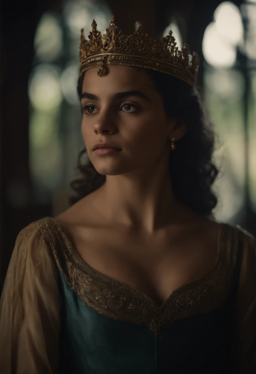 uma jovem rainha de juelhos amarrada. filha de alexandre o grande