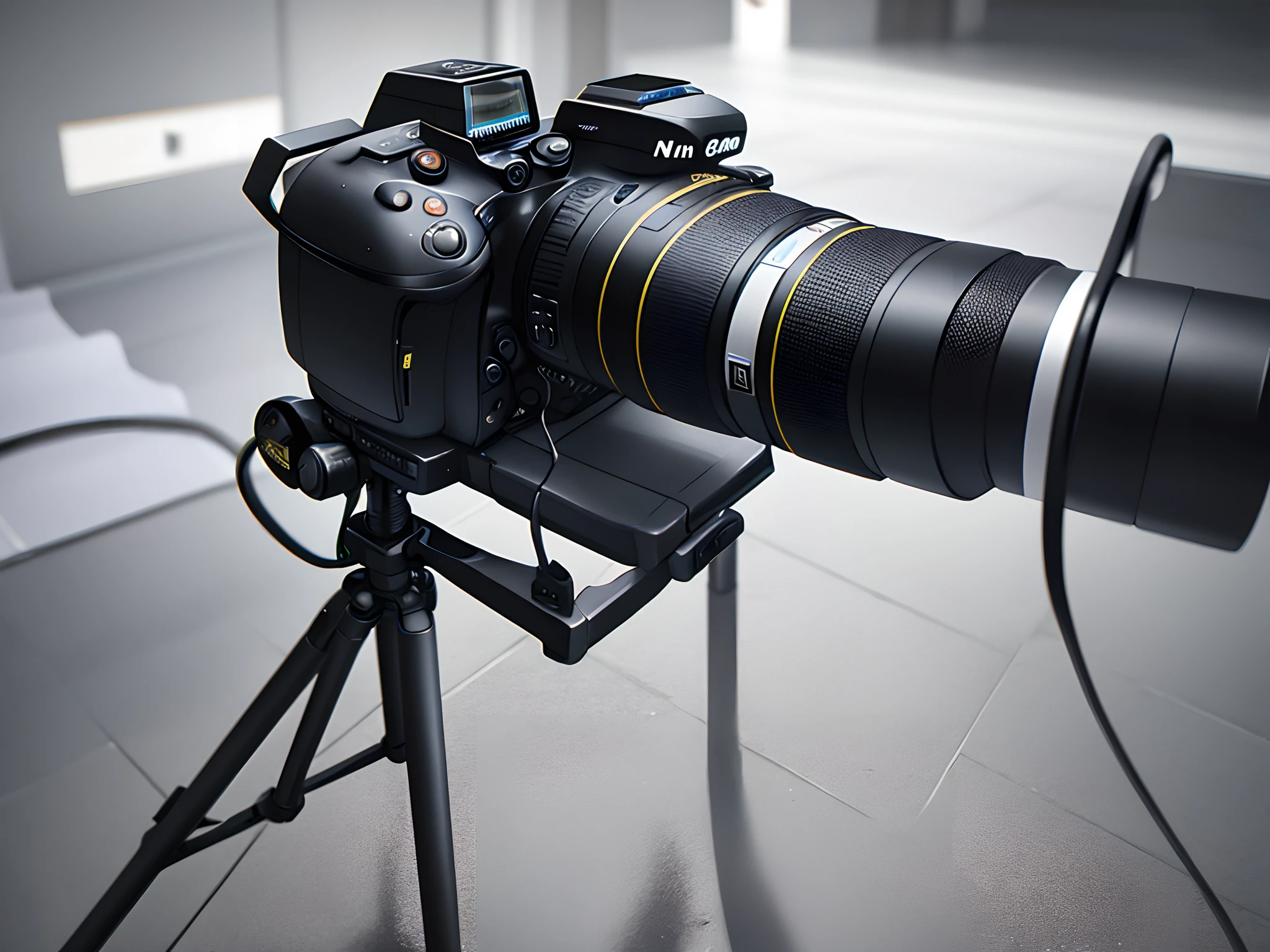 NIkon d90 em um fundo infinito luz de cinema alta qualidade