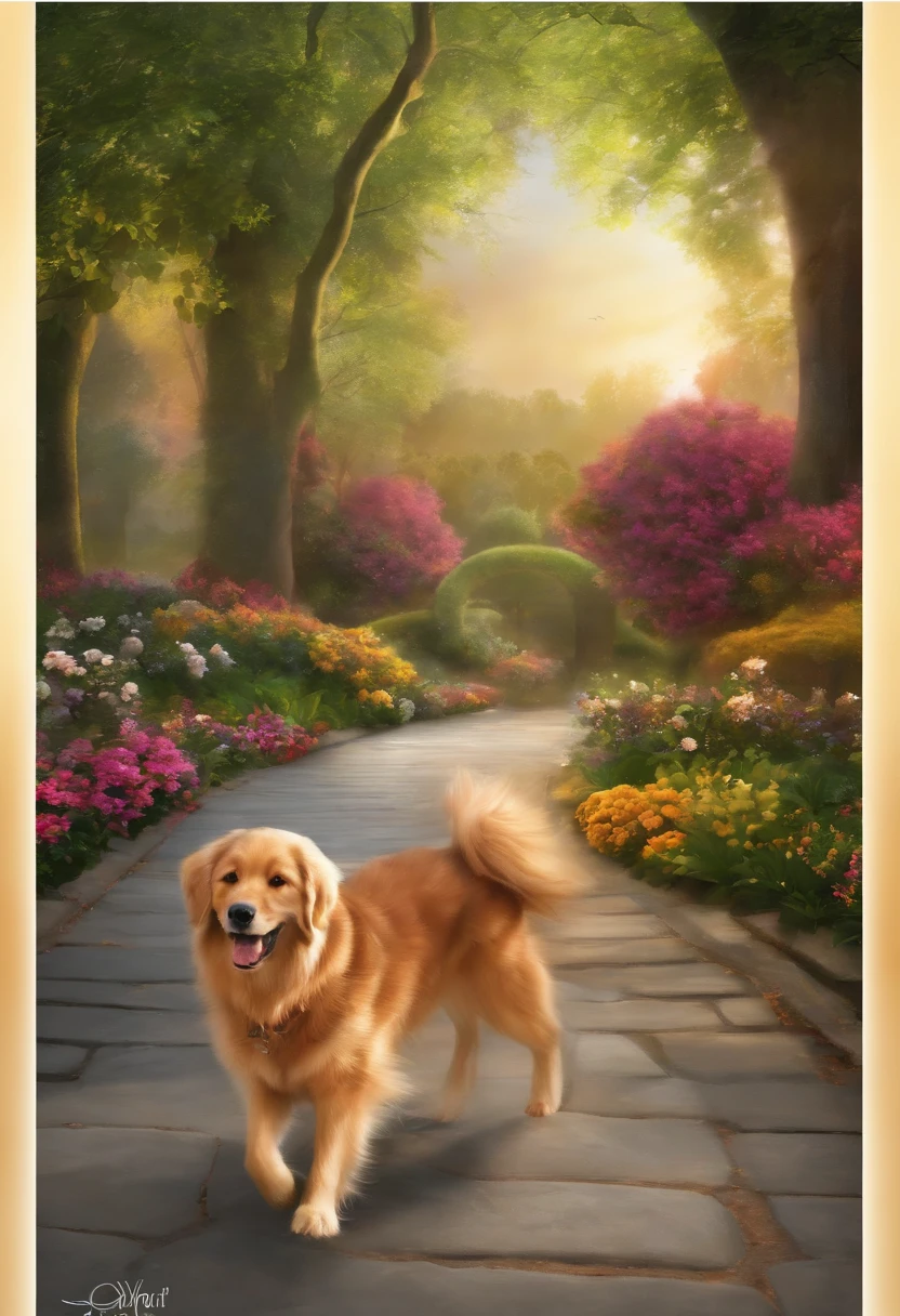 https://image10.cdn.seaart.ai/2023-06-12/33791031582789/52ffa42cabd896a62c6f49eca17e6c54b1228682.png, disney character, cute dog, walking, park, happy