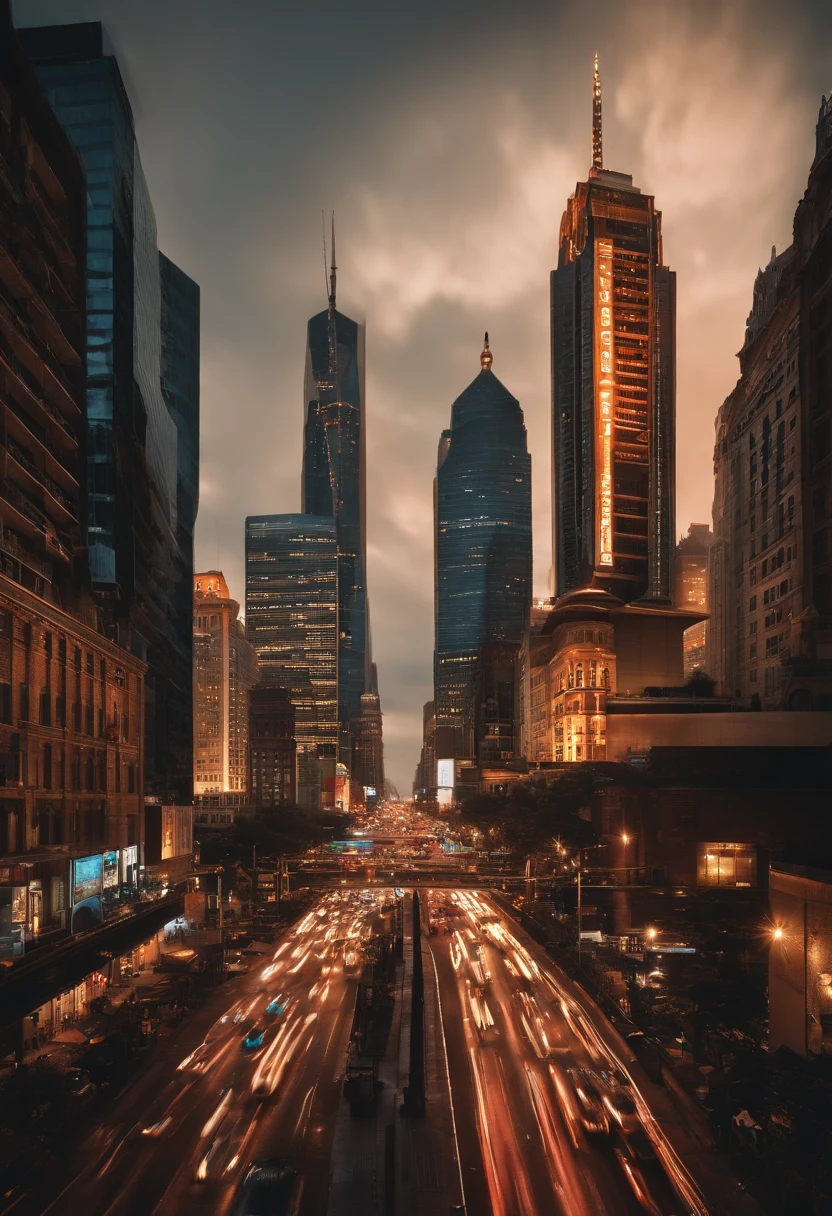 The sight of a realistic urban cityscape is one filled with towering skyscrapers, bustling streets teeming with traffic, and the glow of neon lights illuminating the night. The sounds of motor vehicles, honking horns, and the hustle and bustle of activities create a vibrant and lively atmosphere within the city. People hurry about with their individual purposes, from work to leisure, striking a balance between productivity and entertainment. Not only that, but the city also boasts cultural diversity reflected in a variety of restaurants, shops, and social events. All these elements come together to paint a realistic picture of life in a modern and dynamic urban metropolis.