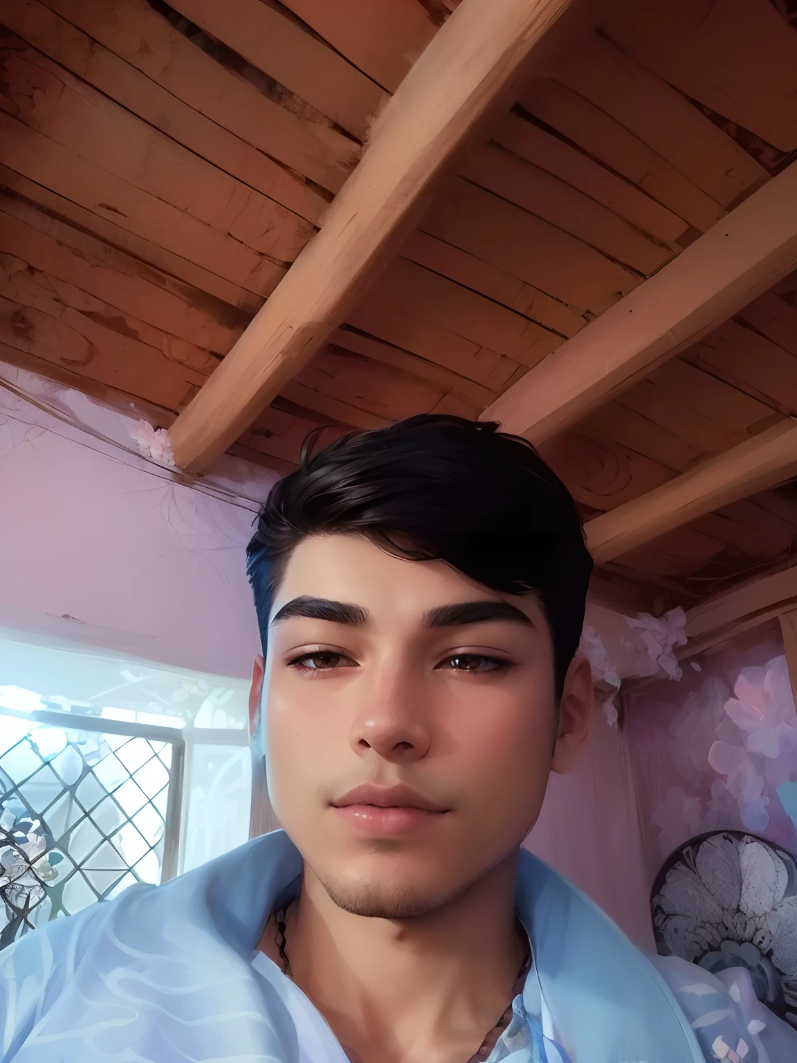 Create a profile picture based on the added image using a realistic black and white style