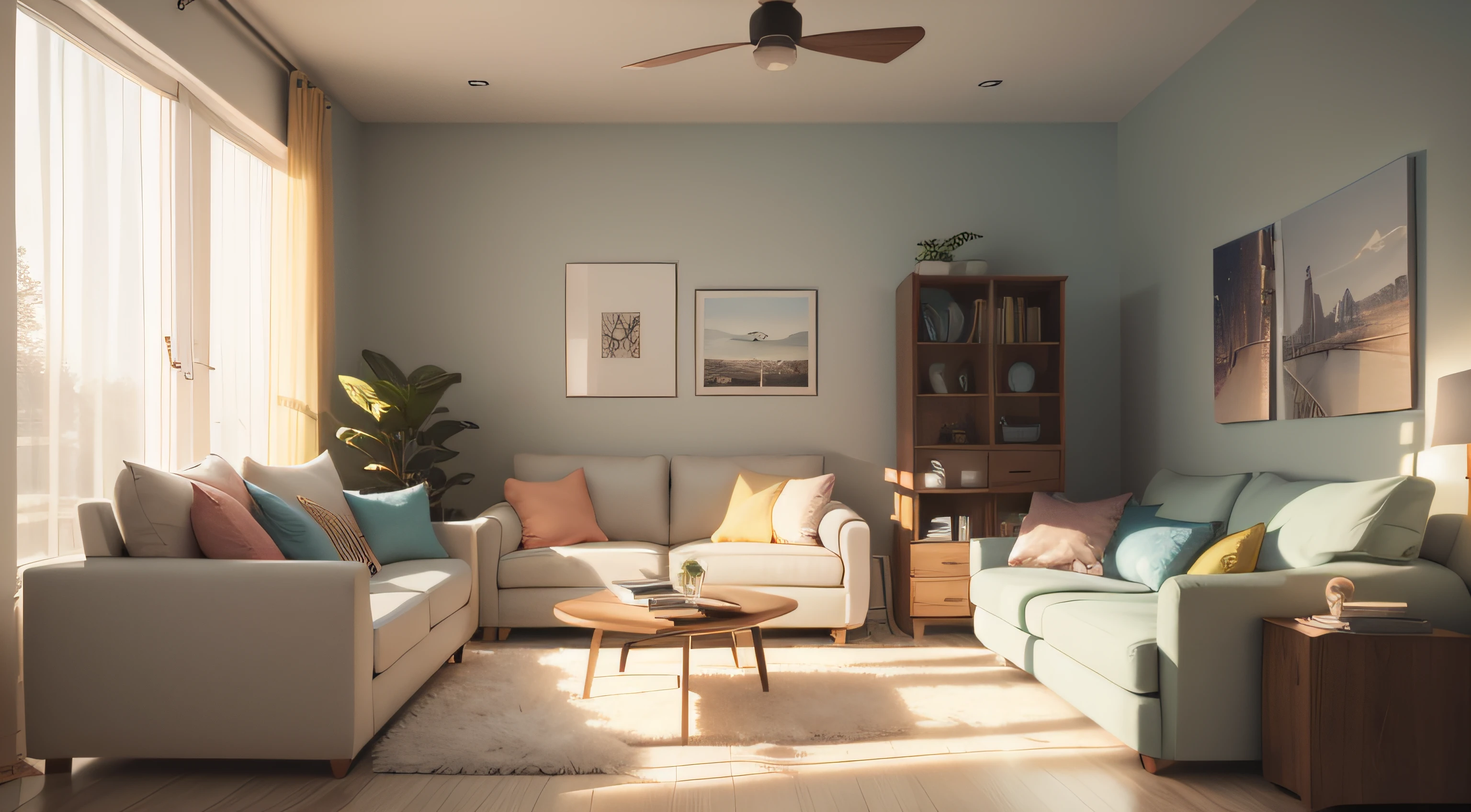 (picturesque,cute,futuristic) room with (colorful,creative) books, cozy pillows, a sleek (modern,designer) table, a high-tech computer, and (soft,ambient) lighting. (best quality,4k,8k,highres,masterpiece:1.2),ultra-detailed,(realistic,photorealistic,photo-realistic:1.37), HDR, UHD, (vibrant,vivid) colors, (subtle,natural) color palette, and (warm,soft) (natural,artificial) lighting to enhance the room's atmosphere.