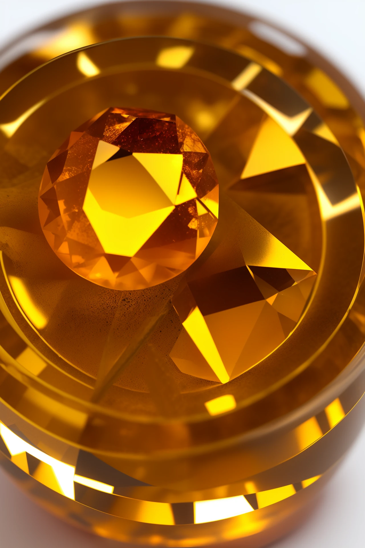 Citrine crystal,High quality,close up,white background,4k realistic look