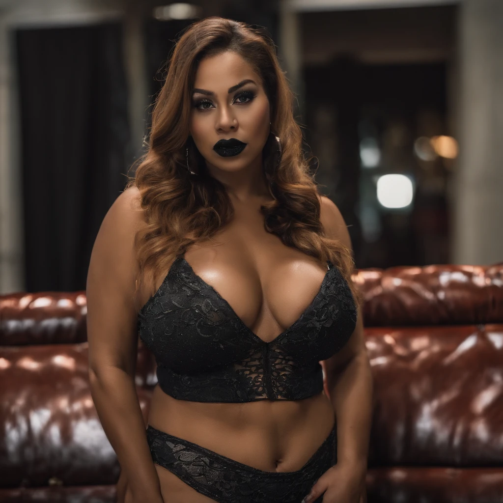 Vampire Queen, gigantic breasts, bikini, black lipstick, huge tits