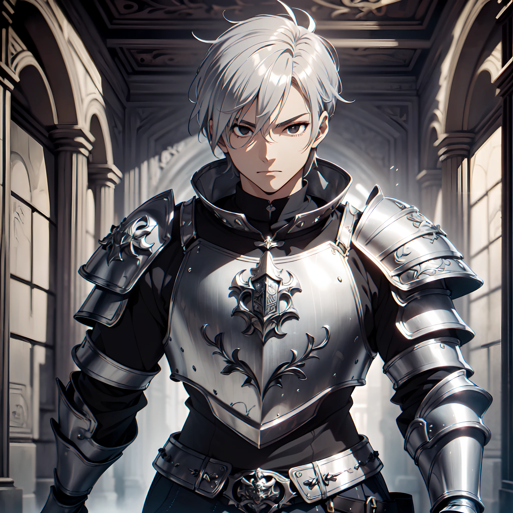 128K Ultra High Definition,
128K Ultra High Quality,
128K Ultra High Resolution,
Best Definition,
Best Quality,
Best Resolution,
Perfectly Detailed,
Perfectly Designed,
Extremely Detailed,
Extremely Designed,
Hyper Detailed,
Hyper Definition,
Hyper Quality,
Hyper Resolution,
Masterpiece,
(((Anime))),
Body Shot,
(((Boy))),
Handsome,
Muscular Body,
(((Black Short Hair))),
(((Black Eyes))),
(((Hyper Detailed & Perfectly Designed Silver Armor Plates))),
(((Hyper Detailed & Perfectly Designed Engraving Baron Armor))),
(((Inside Of Medieval Royal Palace Background Scenery))),