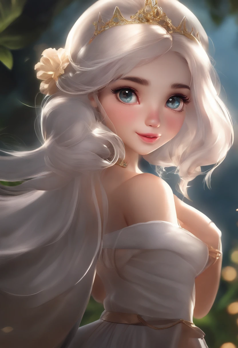 ((masterpiece, best quality)), highres, 8k, Natural light, high contrast, depth of field, intense glow, detailed background, 1girl, cute, detailed eyes, sparkle in eyes, detailed iris, grin, stylized, open mouth, fang,