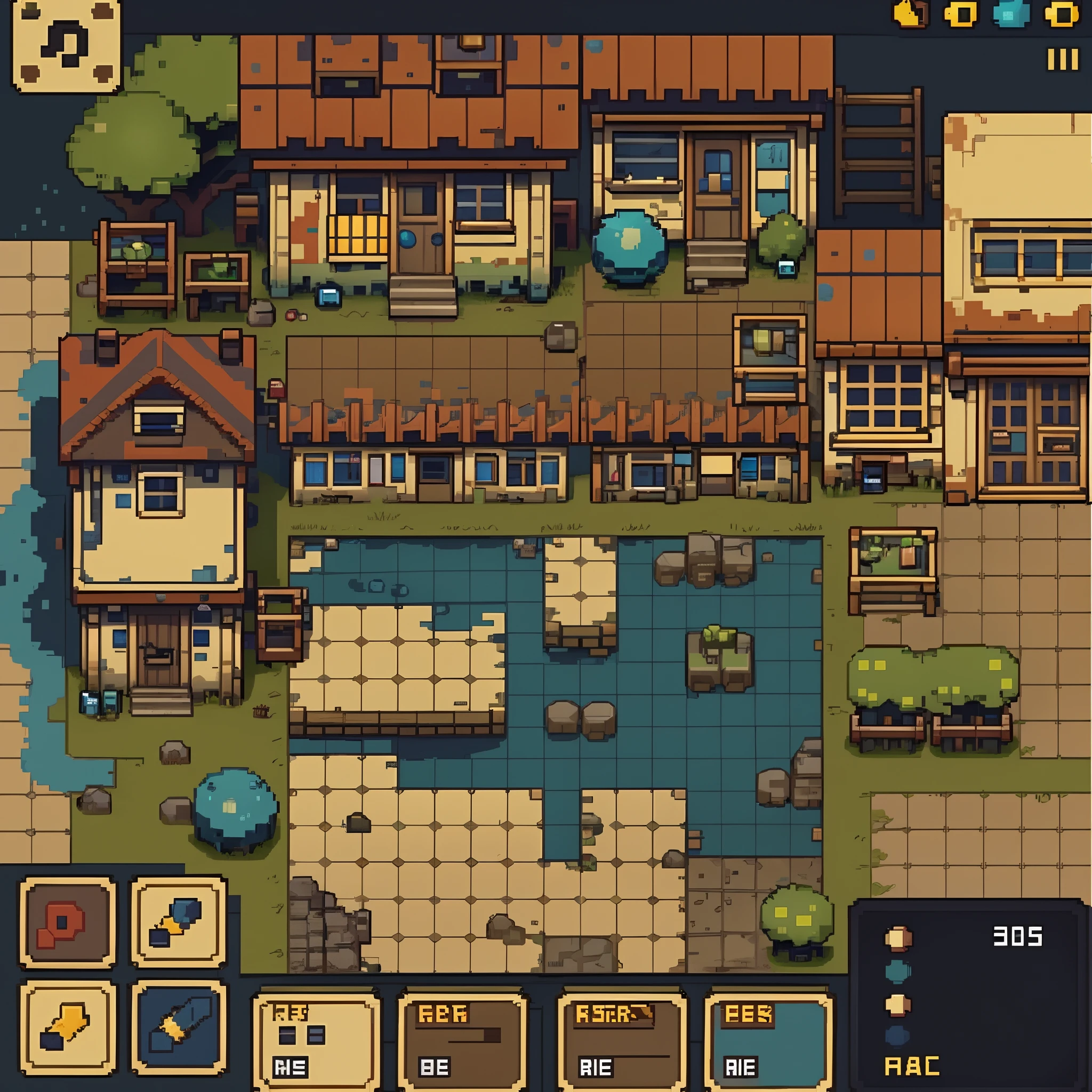 a lot of different items, tileset, tileset asset store, pixel art, video game assets, 2d texture, game assets, Map tile, Map chip set, Art pack, asset, sprite sheets, perfectly tileable, videogame asset,