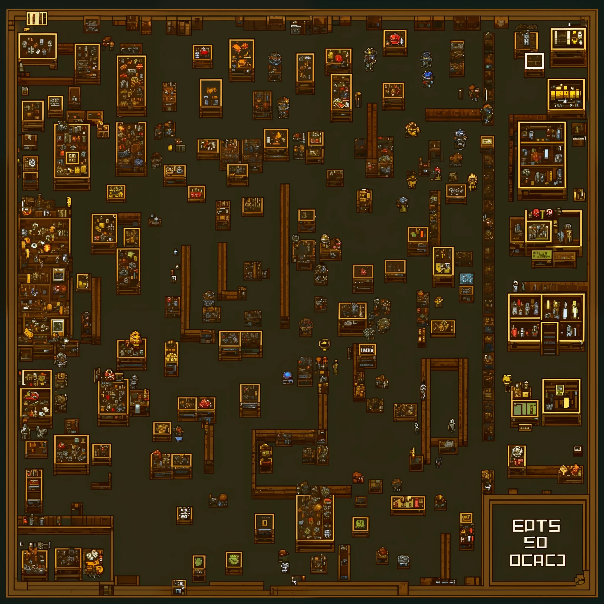 a lot of different items, pixel art, video game assets, item Map chip set,