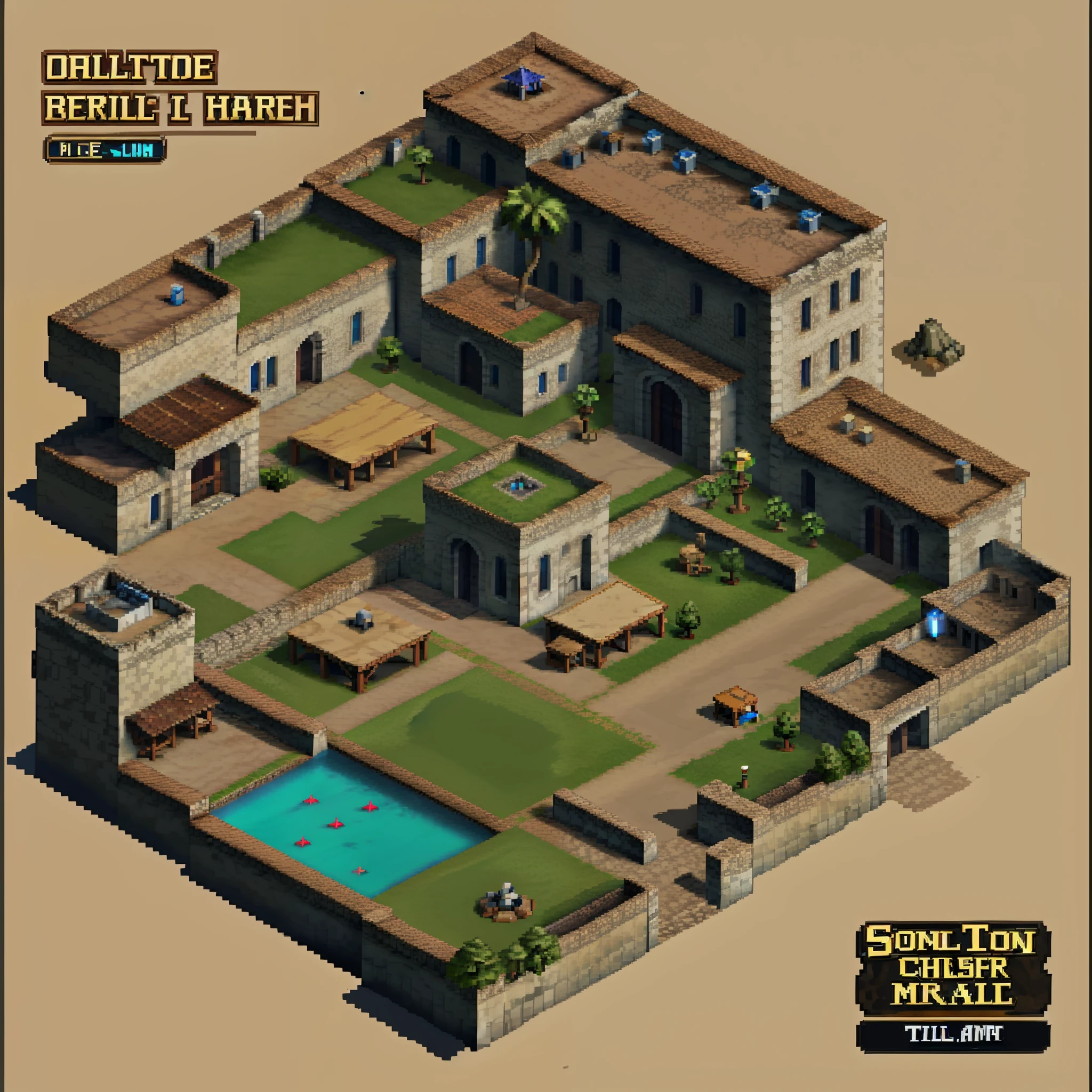 pixel art, video game assets, character Map chip set,