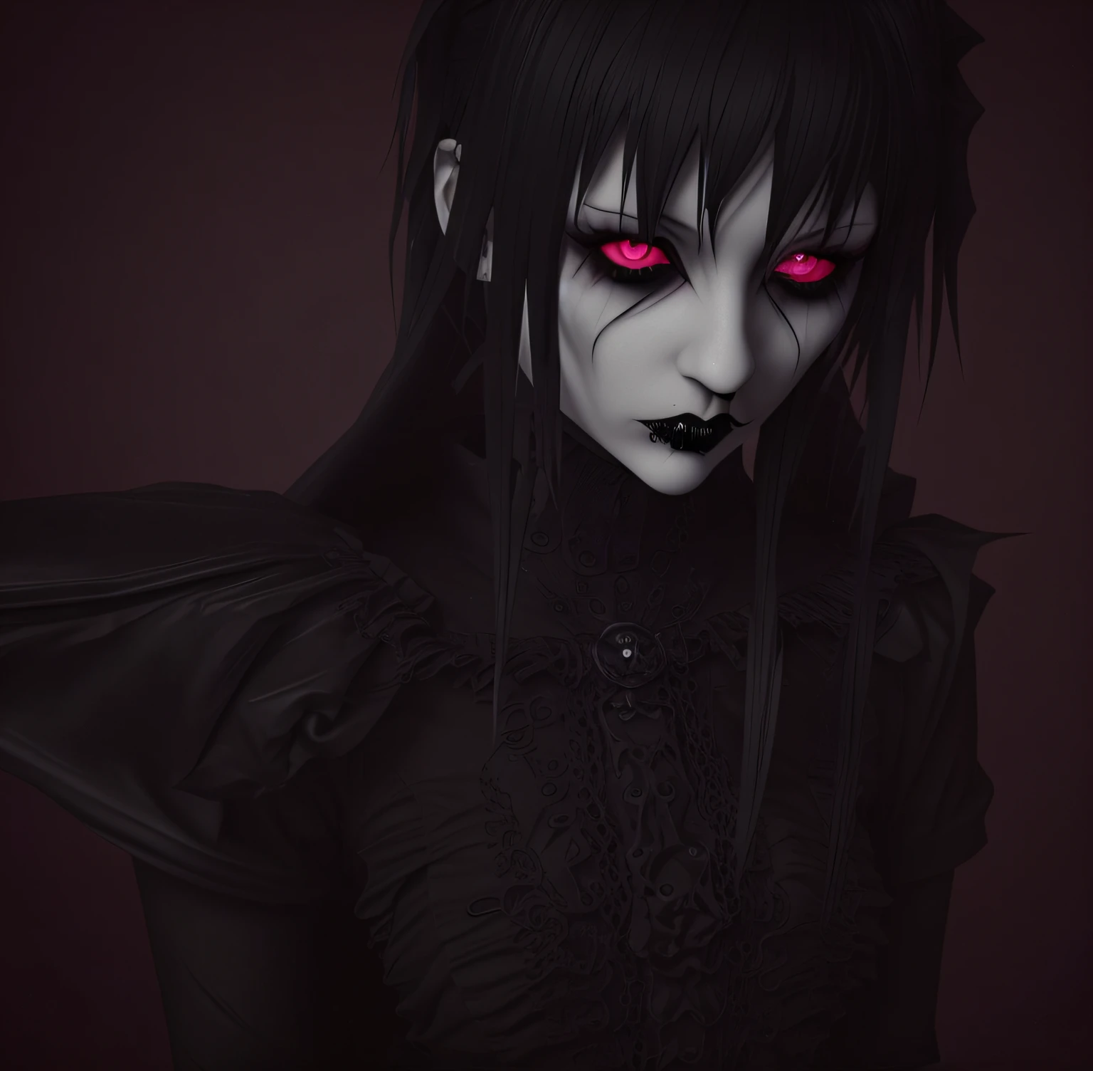 A closeup of a person with a knife in his hand, IMVU, Massa Amane *, goth girl, epic 3 d abstract emo girl, pose assustadora, 1 7 - year - old anime goth girl, ****** anime emo, gotic girl, Gothcore, Massa Amane, uma ****** emo, cybergoth, gothic girl face, gothic face, O vampiro