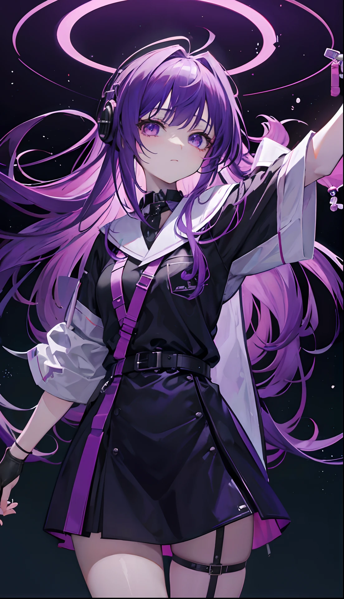 Deep purple-haired mad scientist,Sick loli