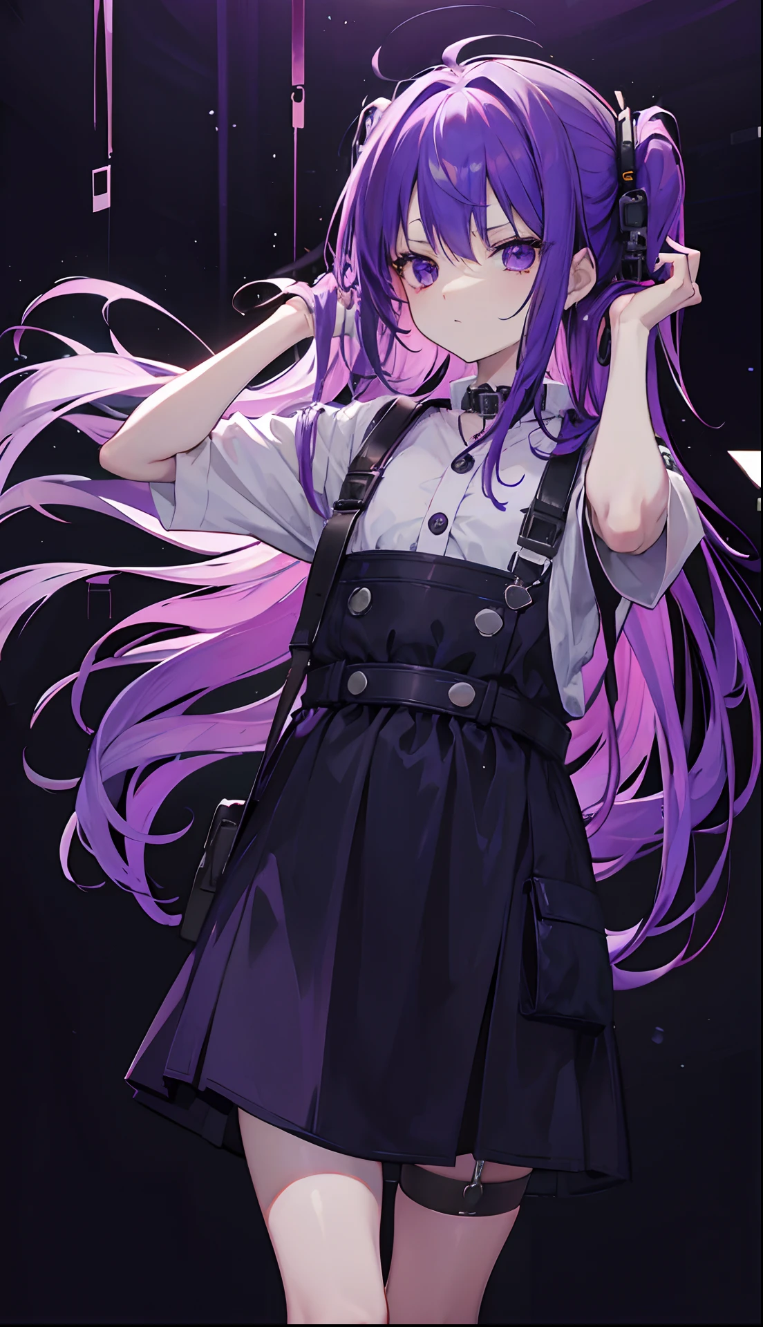 Deep purple-haired mad scientist,Sick loli