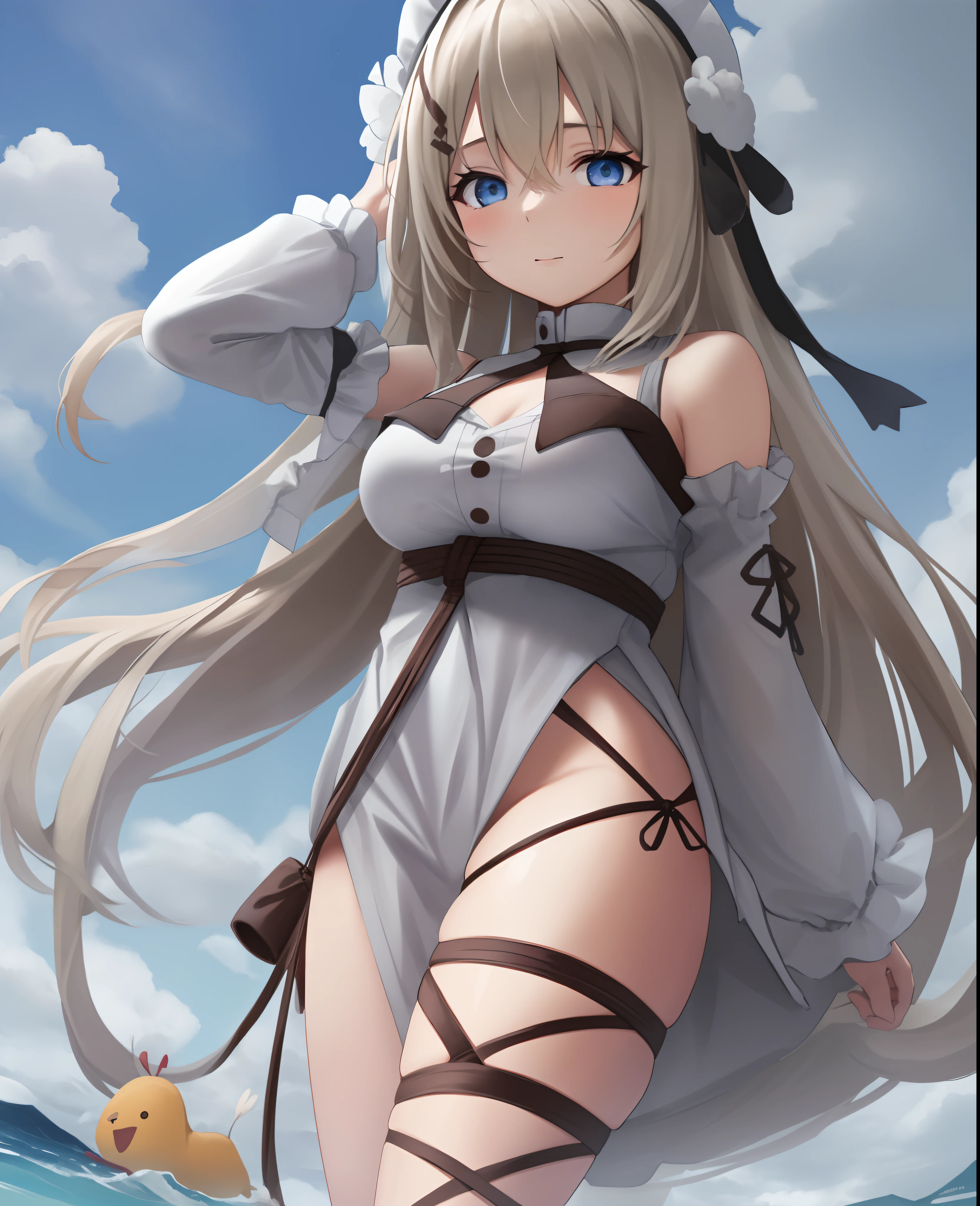 Anime girl tied with a rope