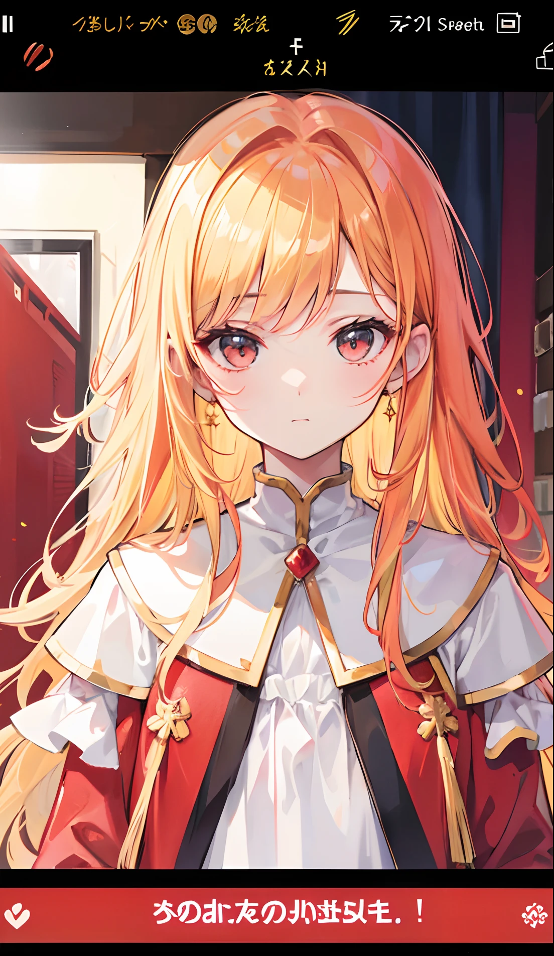 Golden hair,Red clothes,Similar to the clergy,Sweet and cute