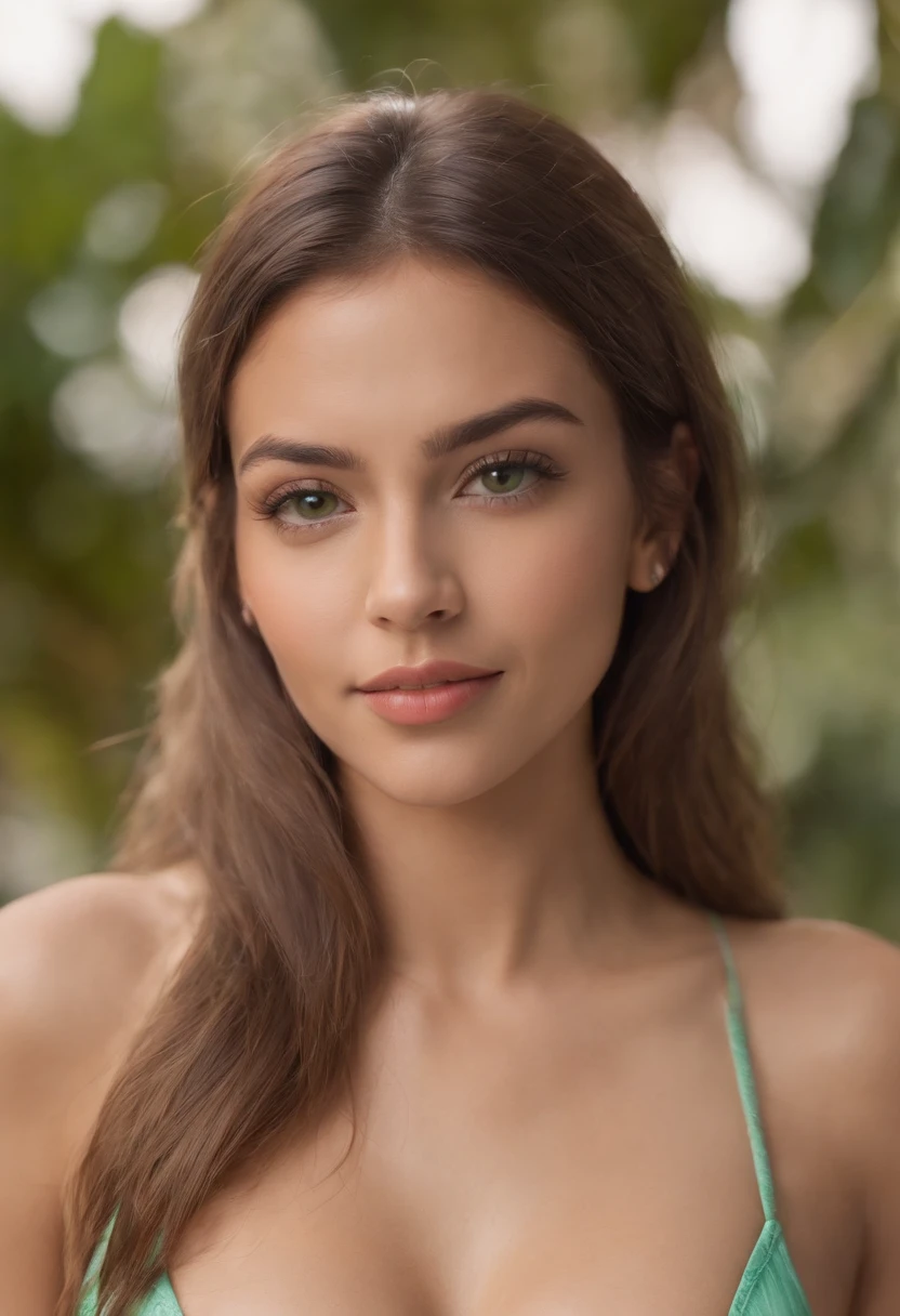 Latina, green eyes, beauté, femme magnifique, grosse poitrine, visage de face