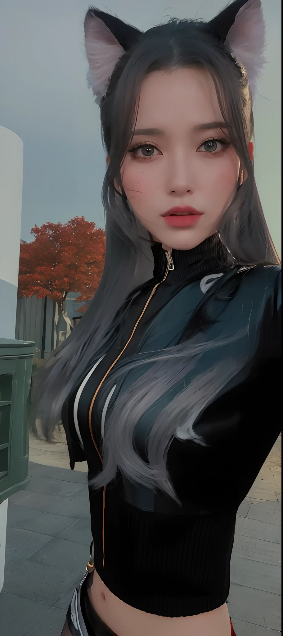 ((Realistic lighting, Best quality, 8K, Masterpiece: 1.3)), Clear focus: 1.2, 1girl, Perfect body beauty: 1.4, Slim abs: 1.1, ((dark brown hair)), (White dress: 1.4), (Outdoor, night: 1.1), City Street, Super Fine Face, Fine Eyes, Double Eyelids, (Over the knee black stockings: 1.5)