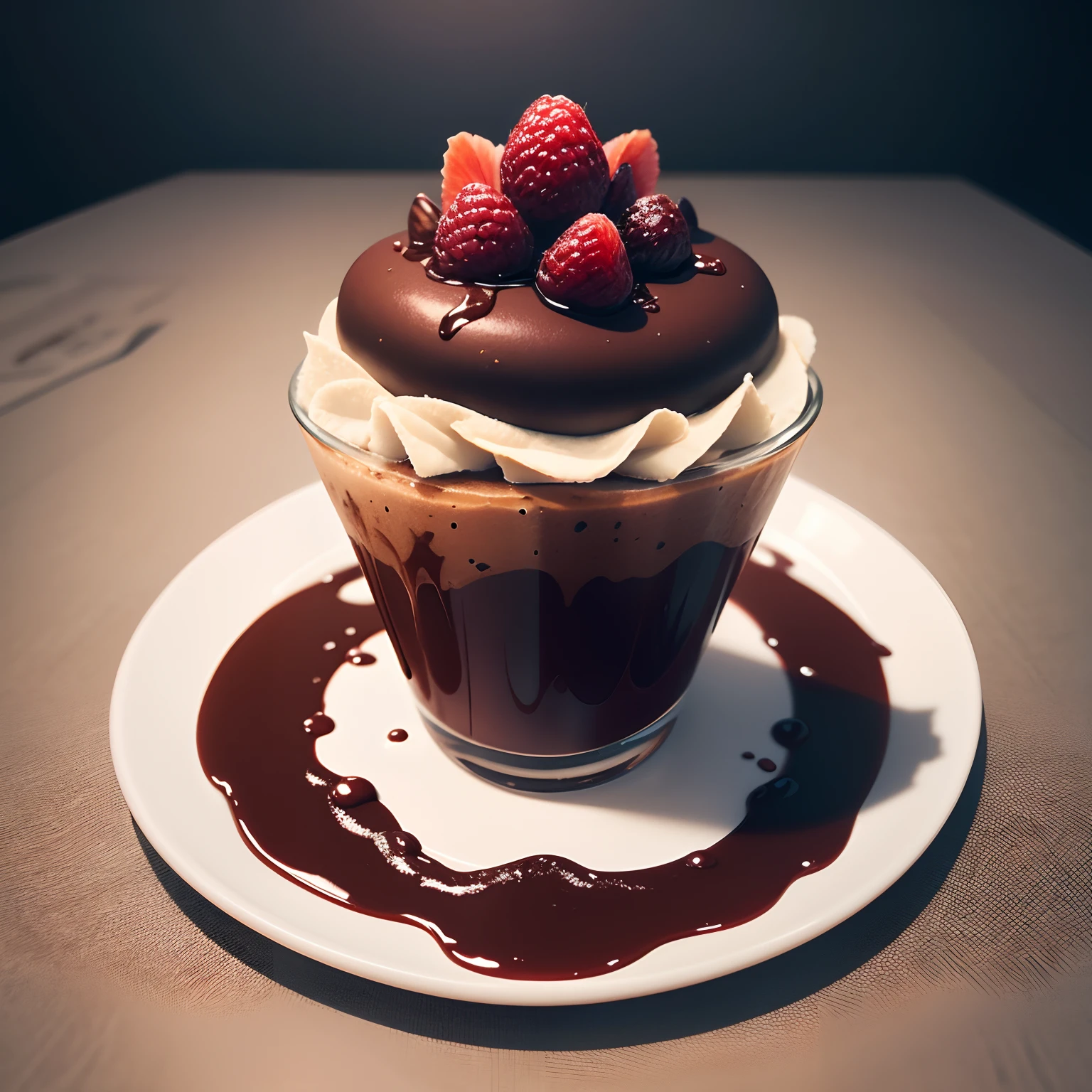 Create an AI food image of a delectable chocolate dessert.