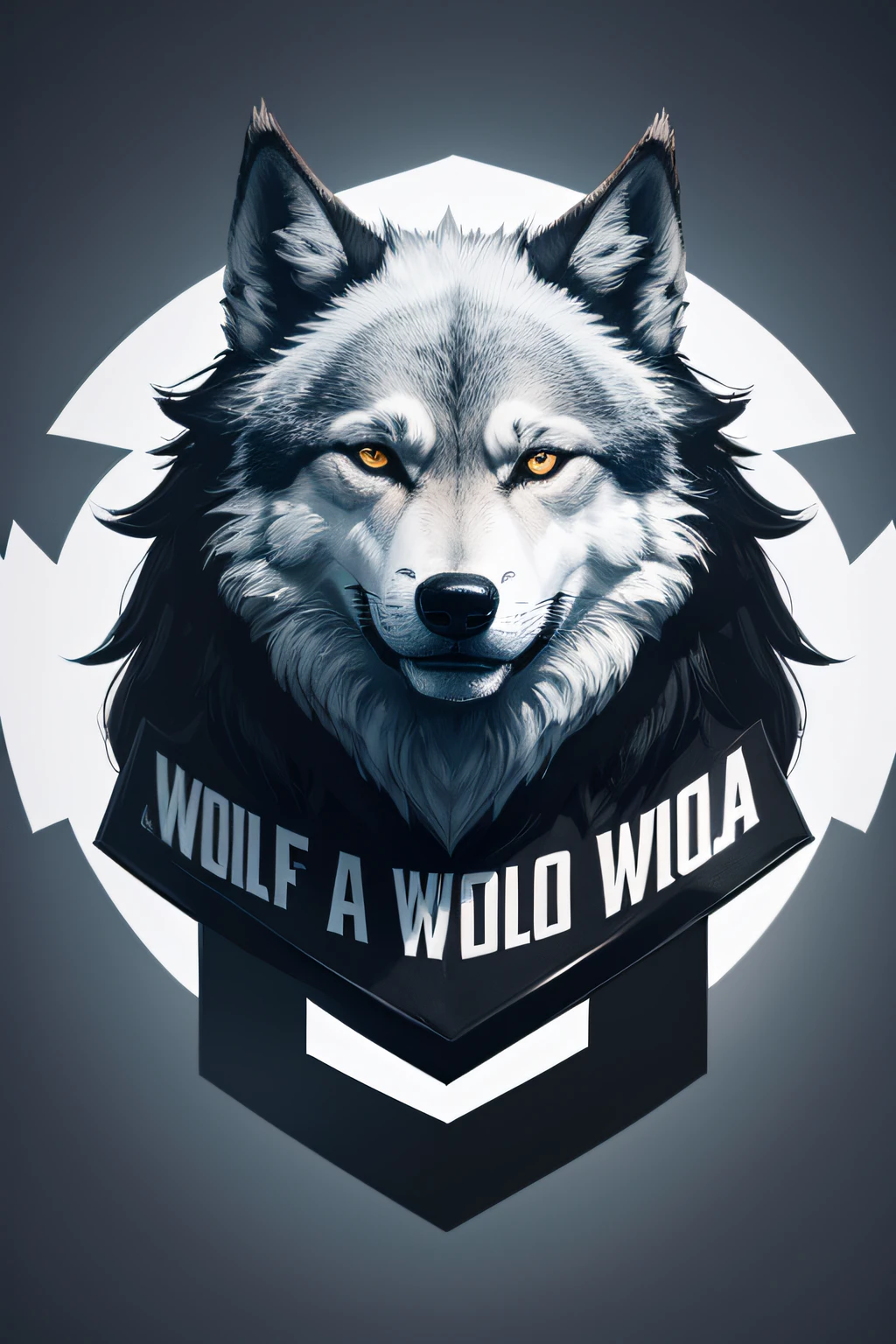 logotipo de lobo para uma empresa com o nome de WOLF BLACK
