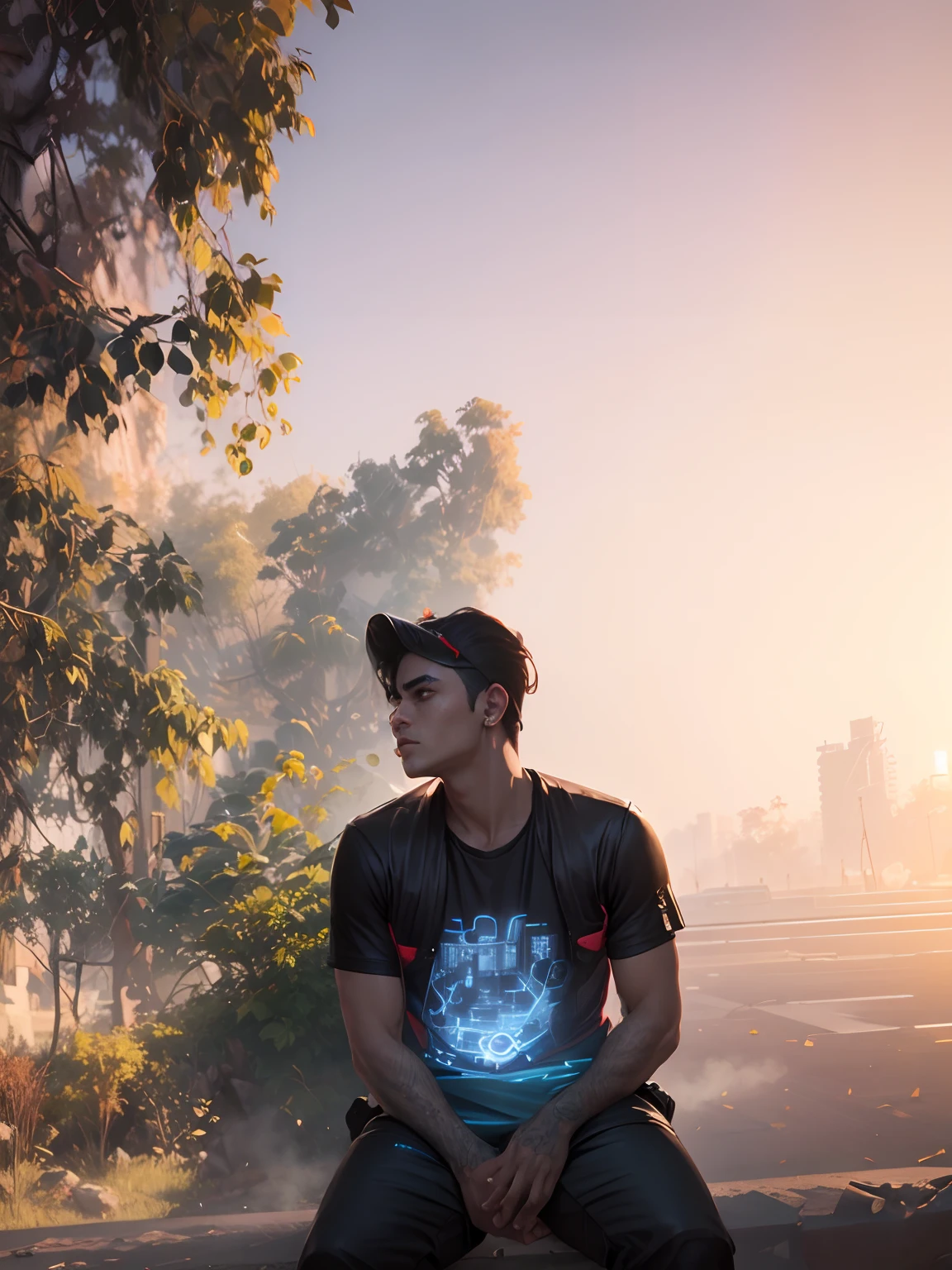 Change baground cyberpunk handsome boy realistic face 8k ultra realistic face