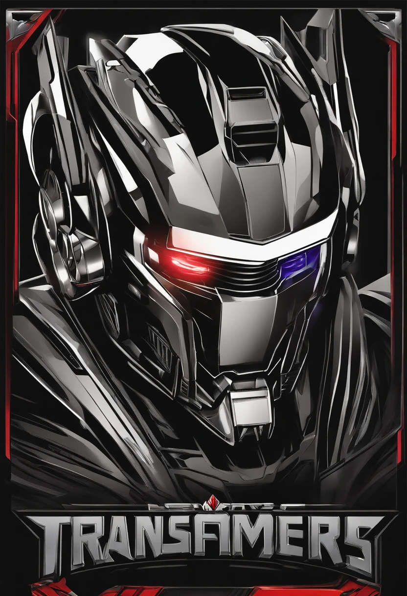 Logotipo da face de um transformers para um adesivo com um fundo preto, em negrito estilo de contorno, bordas irregulares, Lixo, sombreamento claro --v 5.2 com a escrita Elite Drivers - 027 abaixo