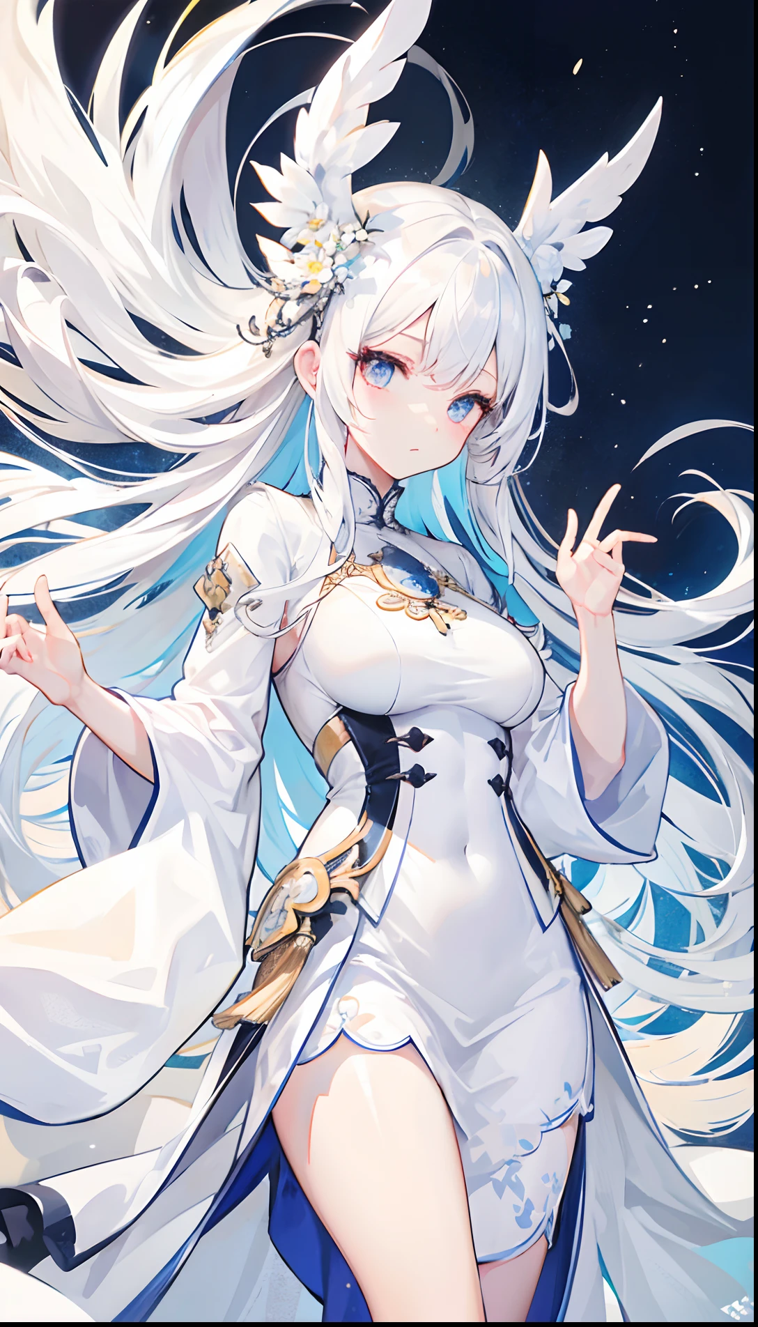 White hair,White clothes in Phnom Penh,Big Beautiful