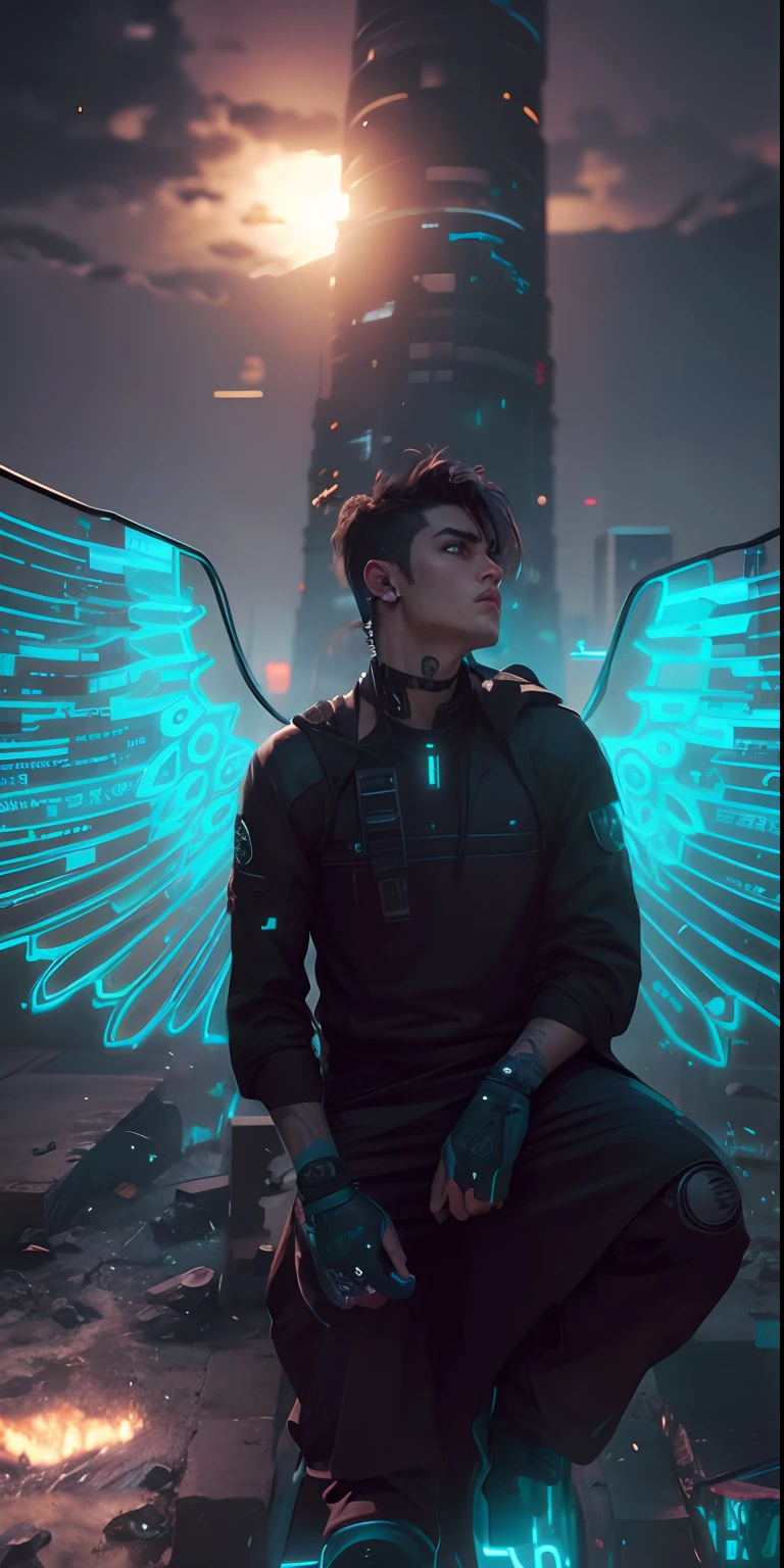 Change baground cyberpunk handsome boy realistic face 8k ultra realistic